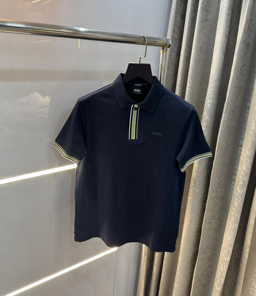 Hugo Bos s Navy Blue Premium Polo T-Shirt