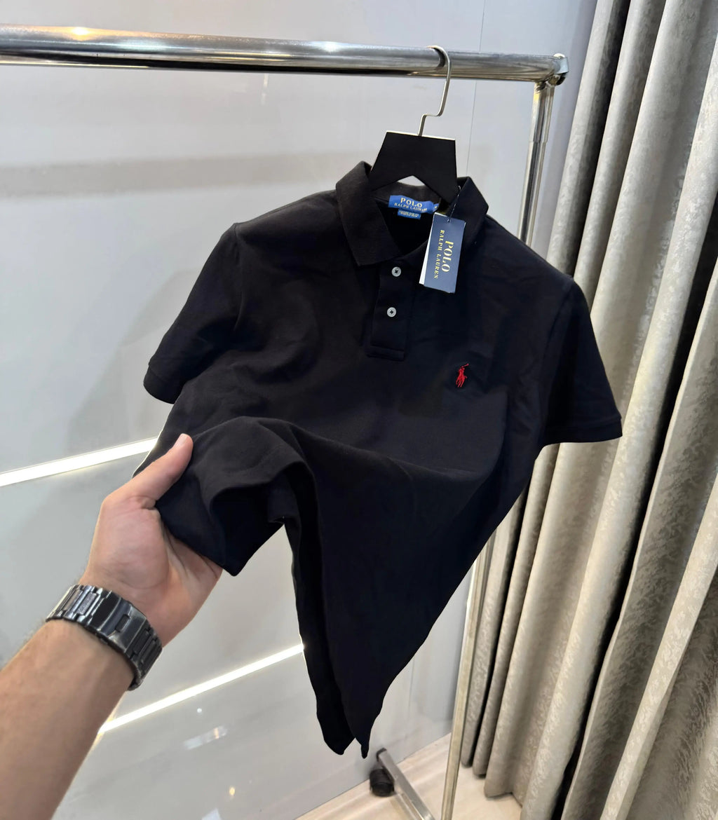 Ralph Laure Black Red logo Embroidery Logo Classic Polo T-Shirt