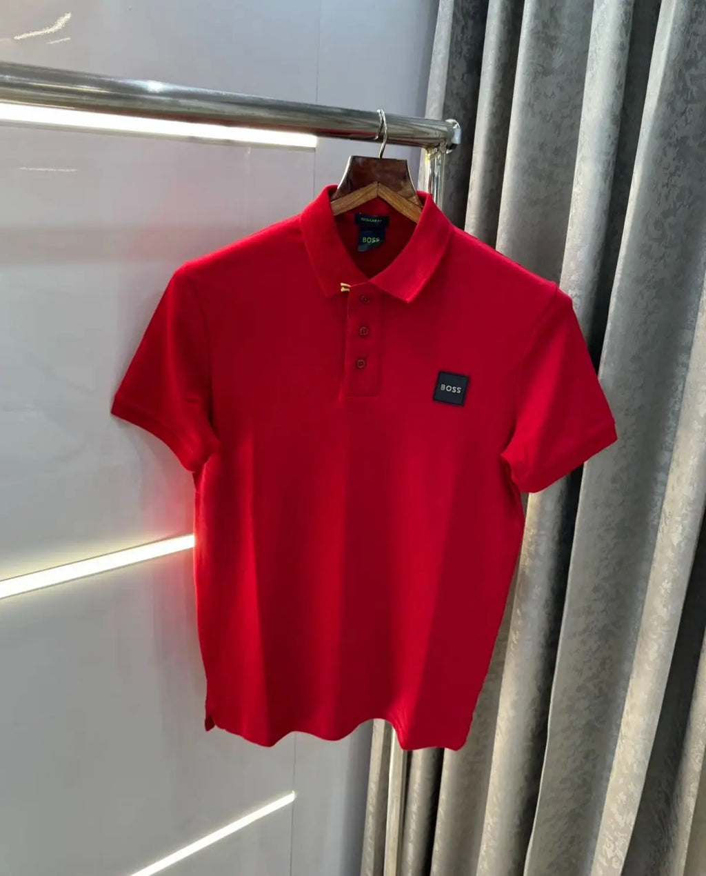Hugo Bos s Red Pach logo Premium Polo T-Shirt