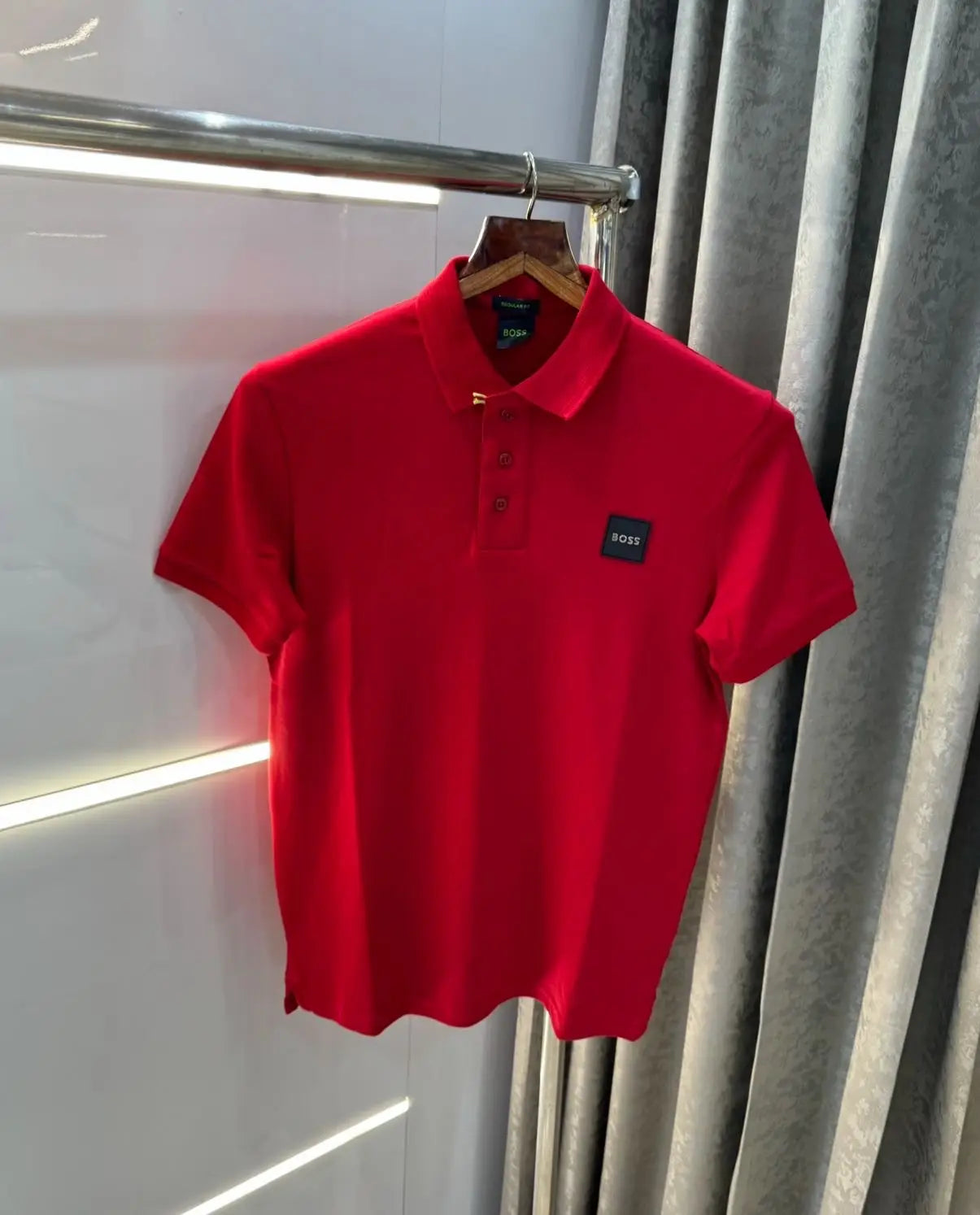 Hugo Bos s Red Pach logo Premium Polo T-Shirt