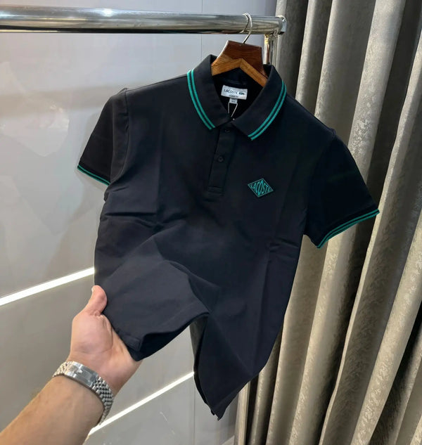 Lacost e Black  Embroidery Logo Premium Polo T-Shirt
