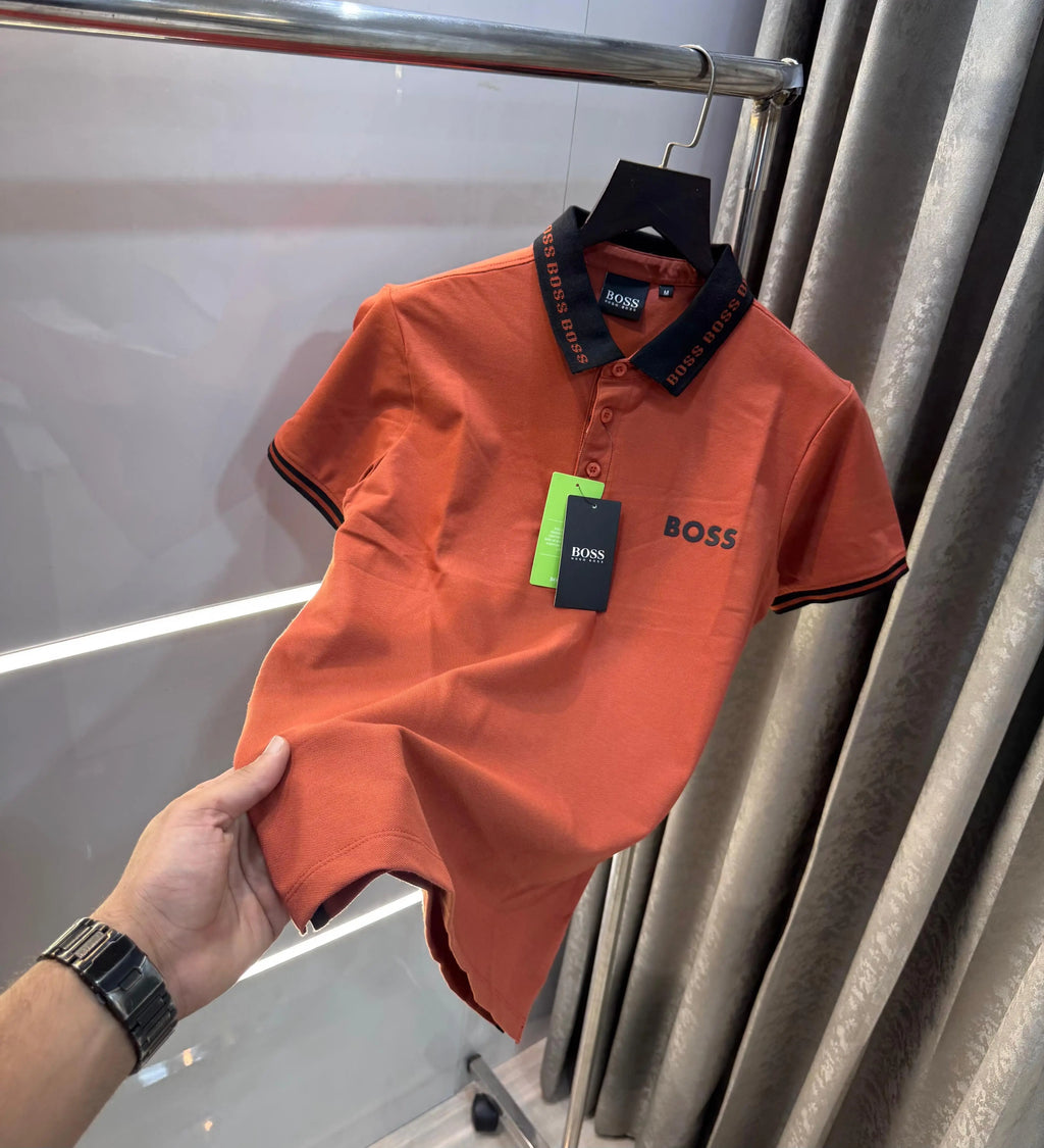 Hugo bos s Rust  Classic Premium Polo T-Shirt