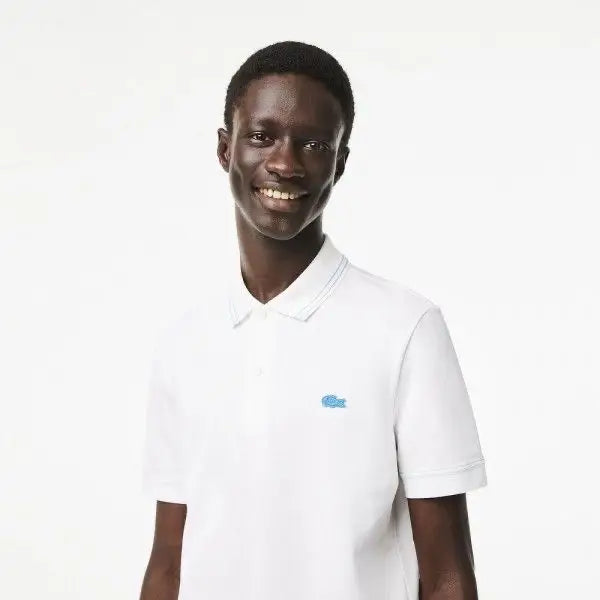 Lacost e White Embroidery Logo Premium Polo T-Shirt