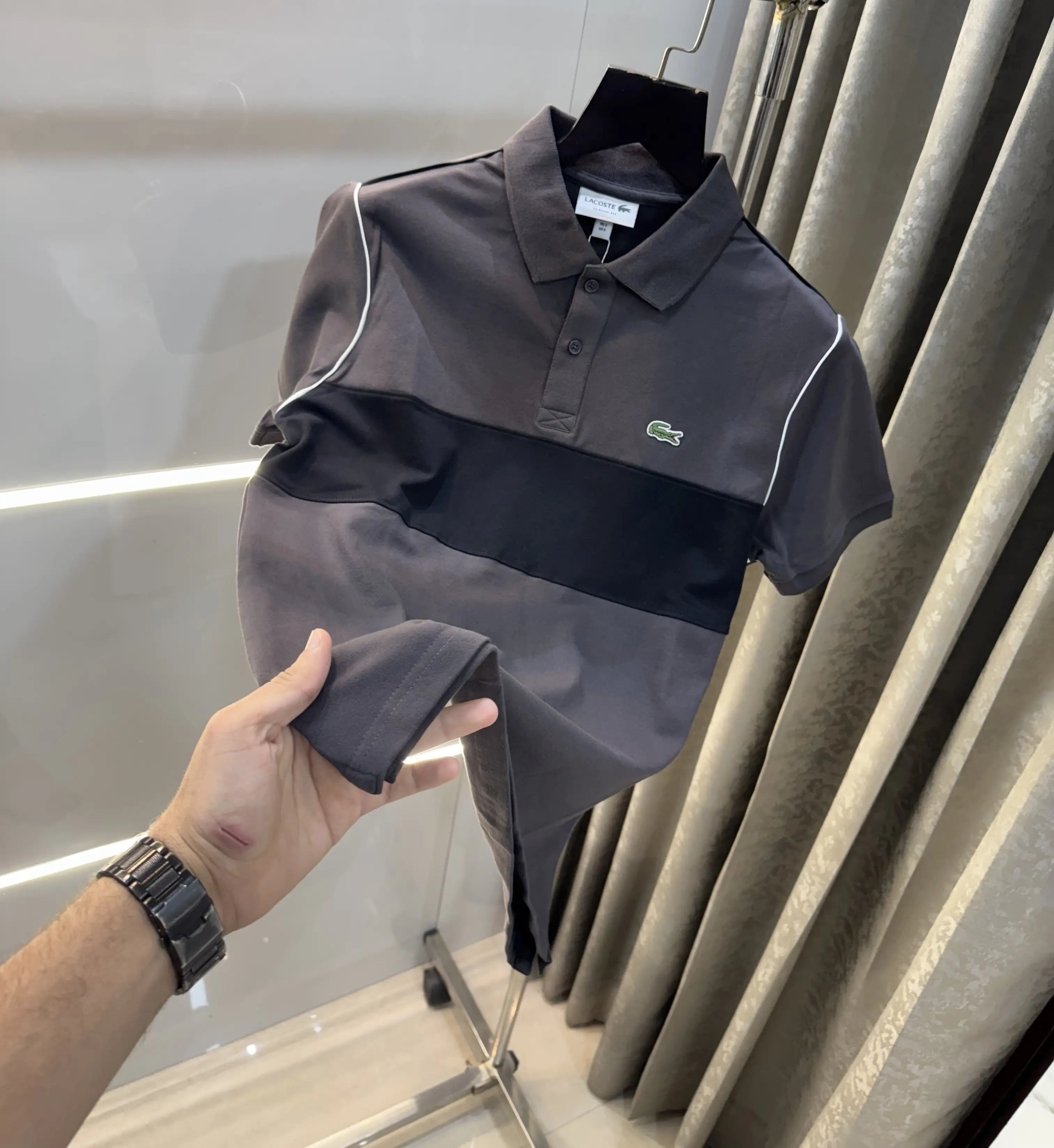 Lacost e Grey Logo Work Premium Polo T-Shirt Main image