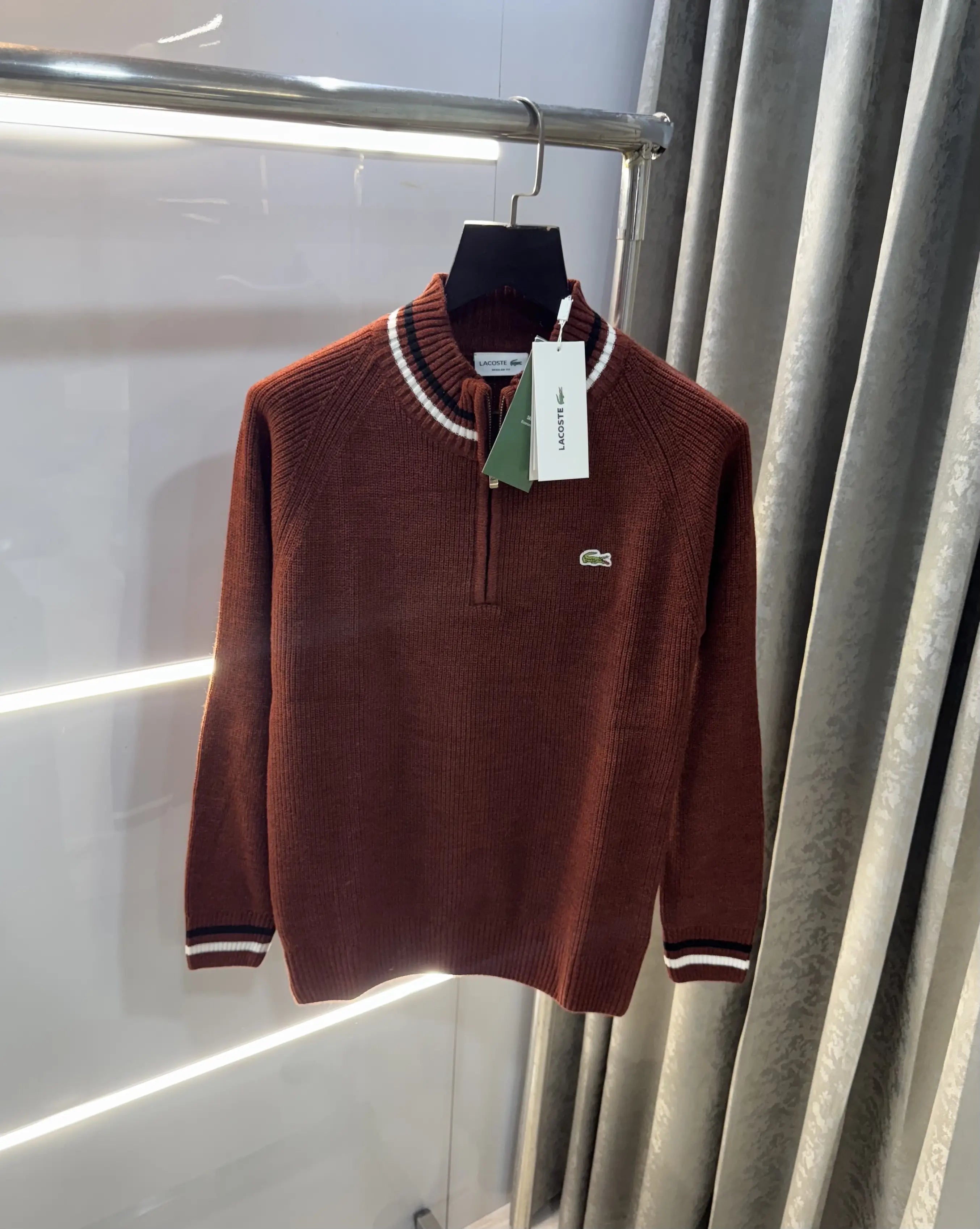 Lacost e Wine Zip Imported Pull Over Main image