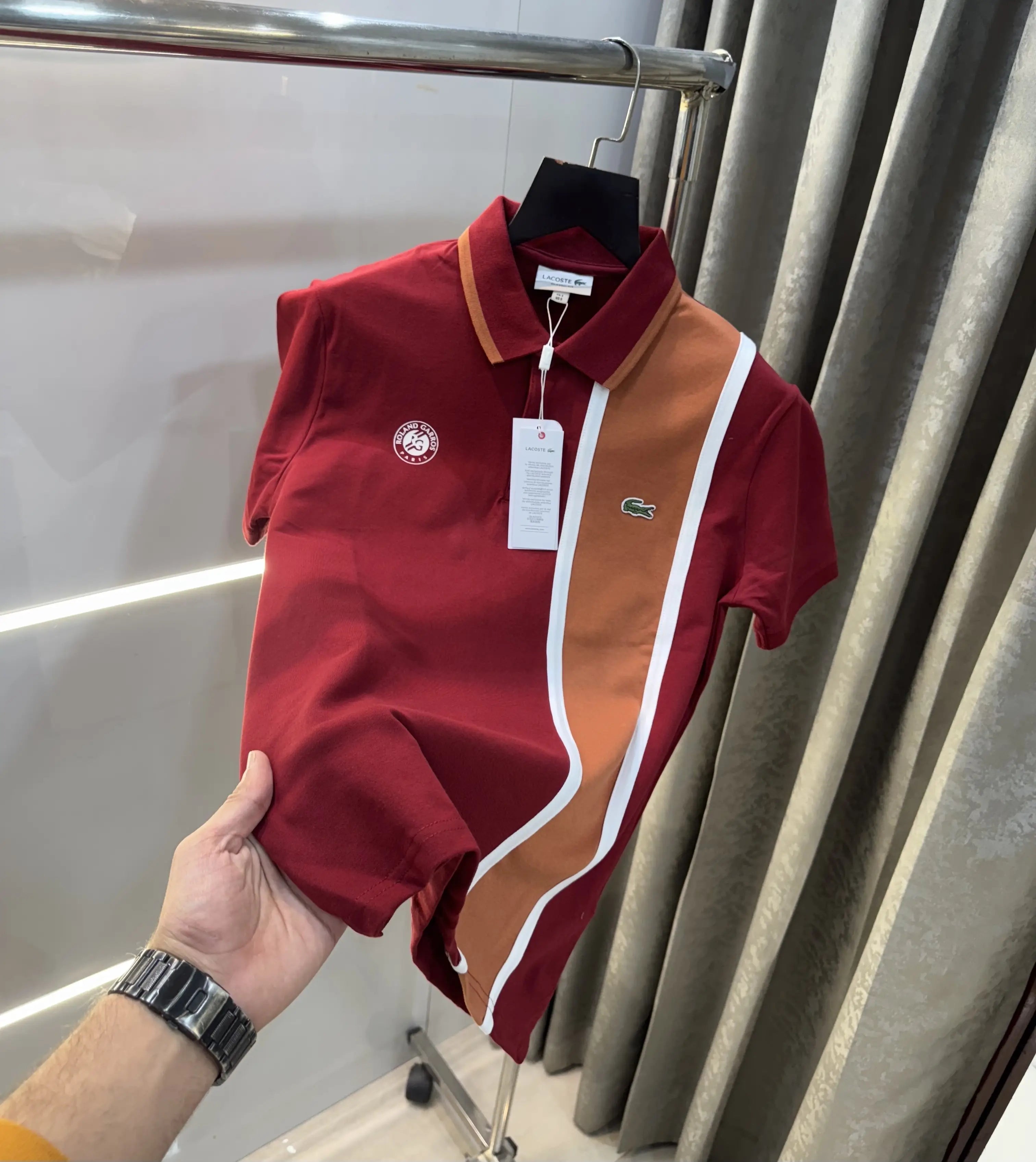 Lacost e Maroon Logo Work Premium Polo T-Shirt Secondary image