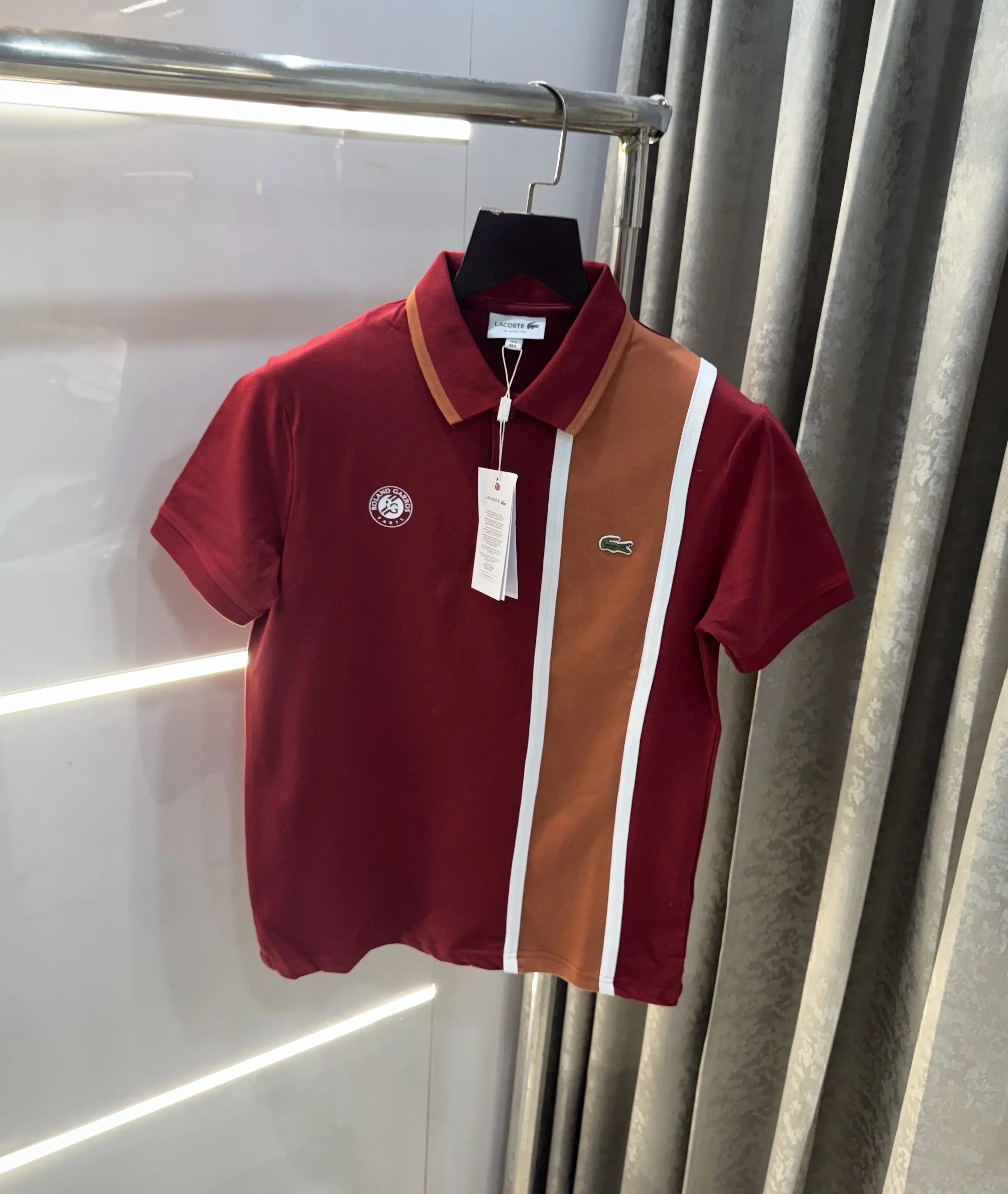 Lacost e Maroon Logo Work Premium Polo T-Shirt Main image