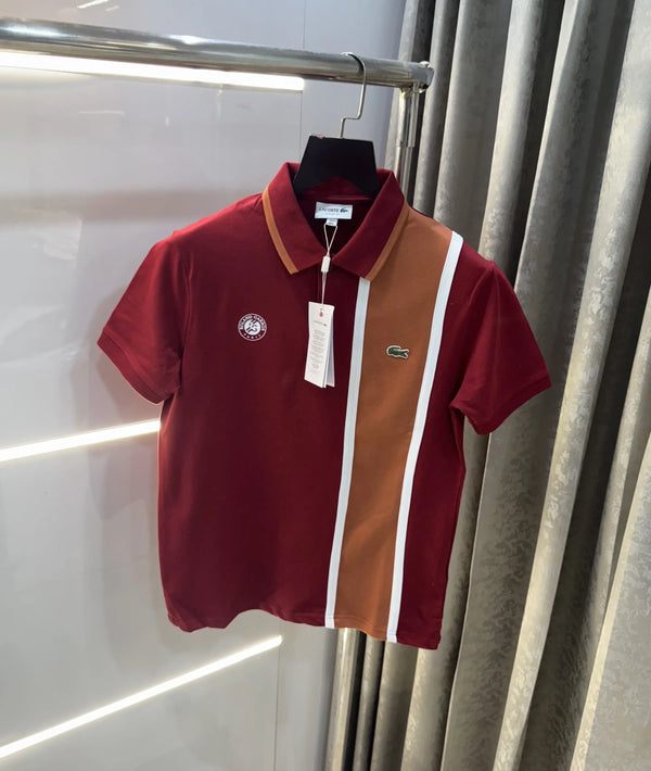 Lacost e Maroon Logo Work Premium Polo T-Shirt