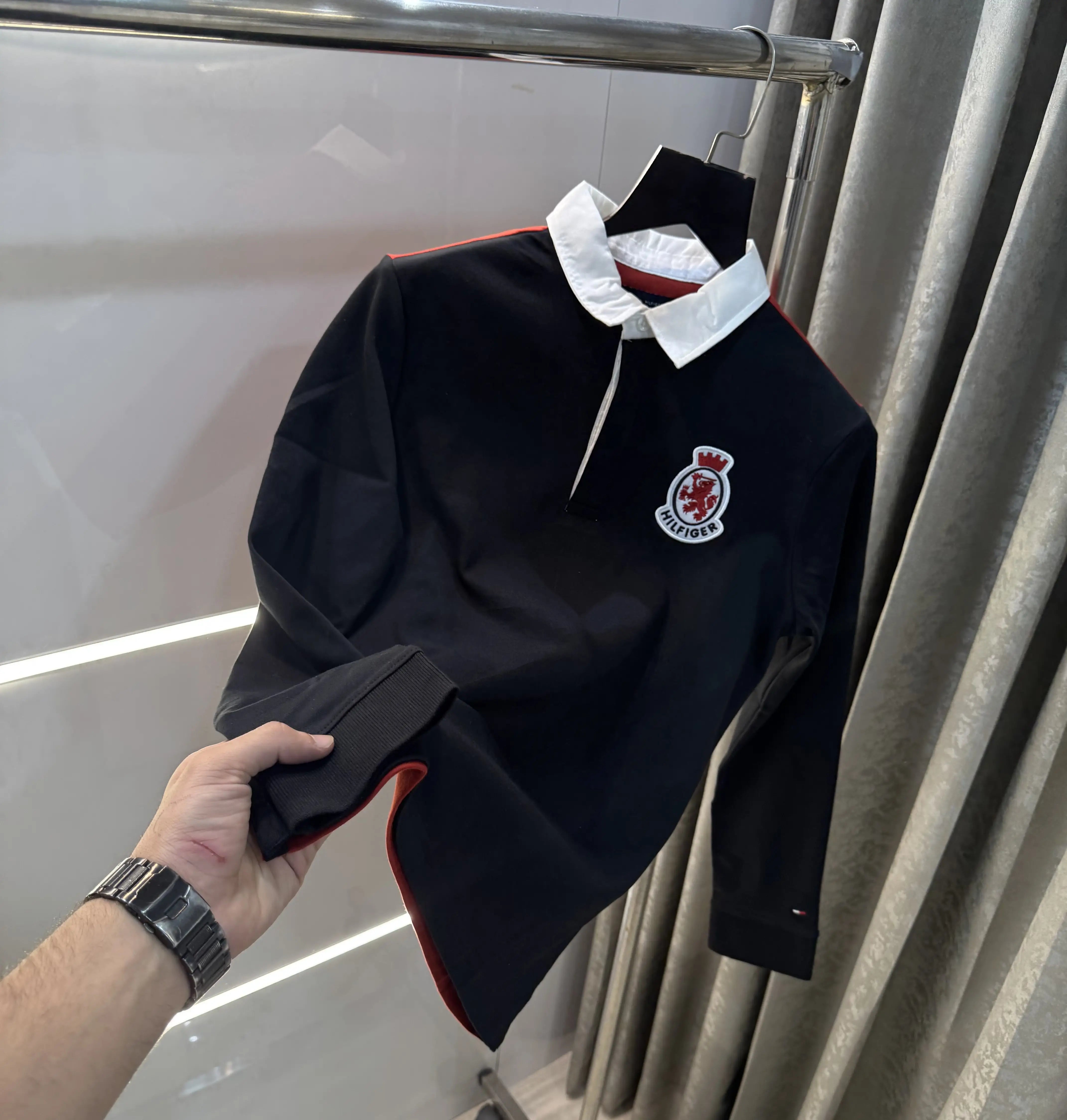 Tomm y Hilfiger Black Logo Work Premium Full Sleeve Polo T-Shirt Secondary image