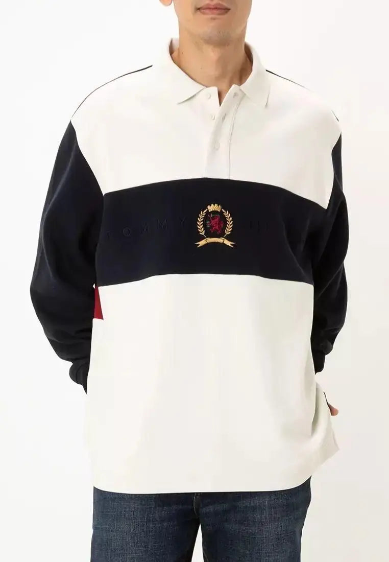 Tomm y Hilfiger White Logo Work Premium Full Sleeve Polo T-Shirt Main image