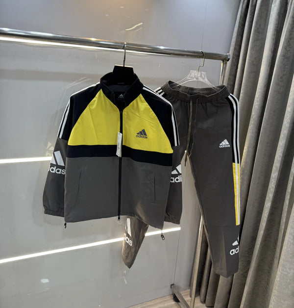 Adida s Yellow Grey Logo Work Premium Tracksuit