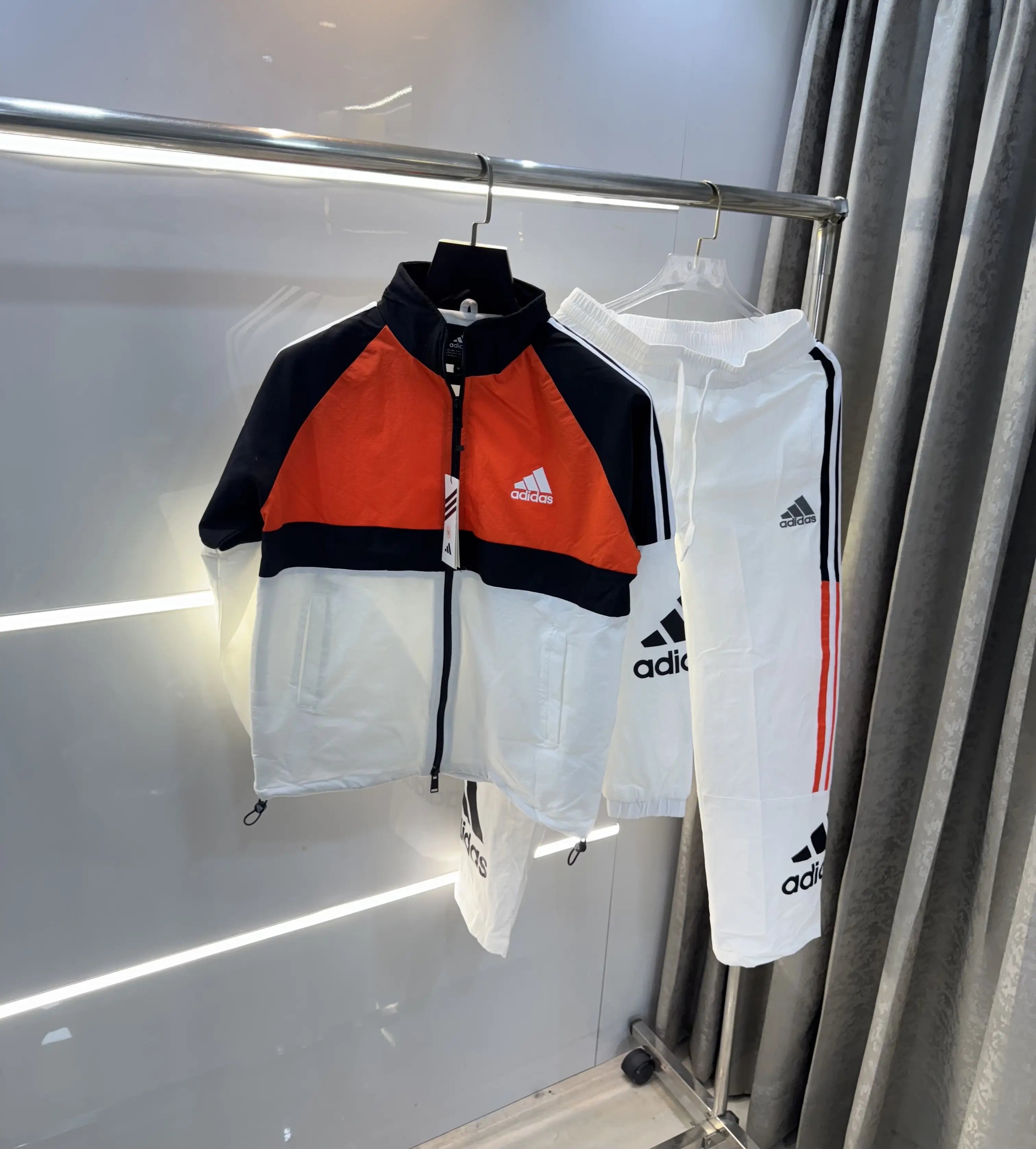 Adida s White Orange Logo Work Premium Tracksuit
