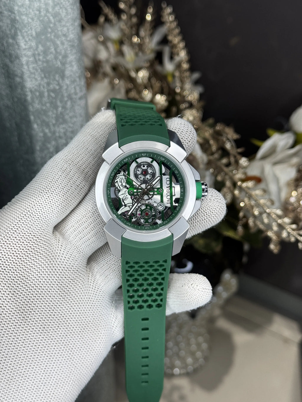 Jacob&Co. Silver Green Cr7 Premium Watch