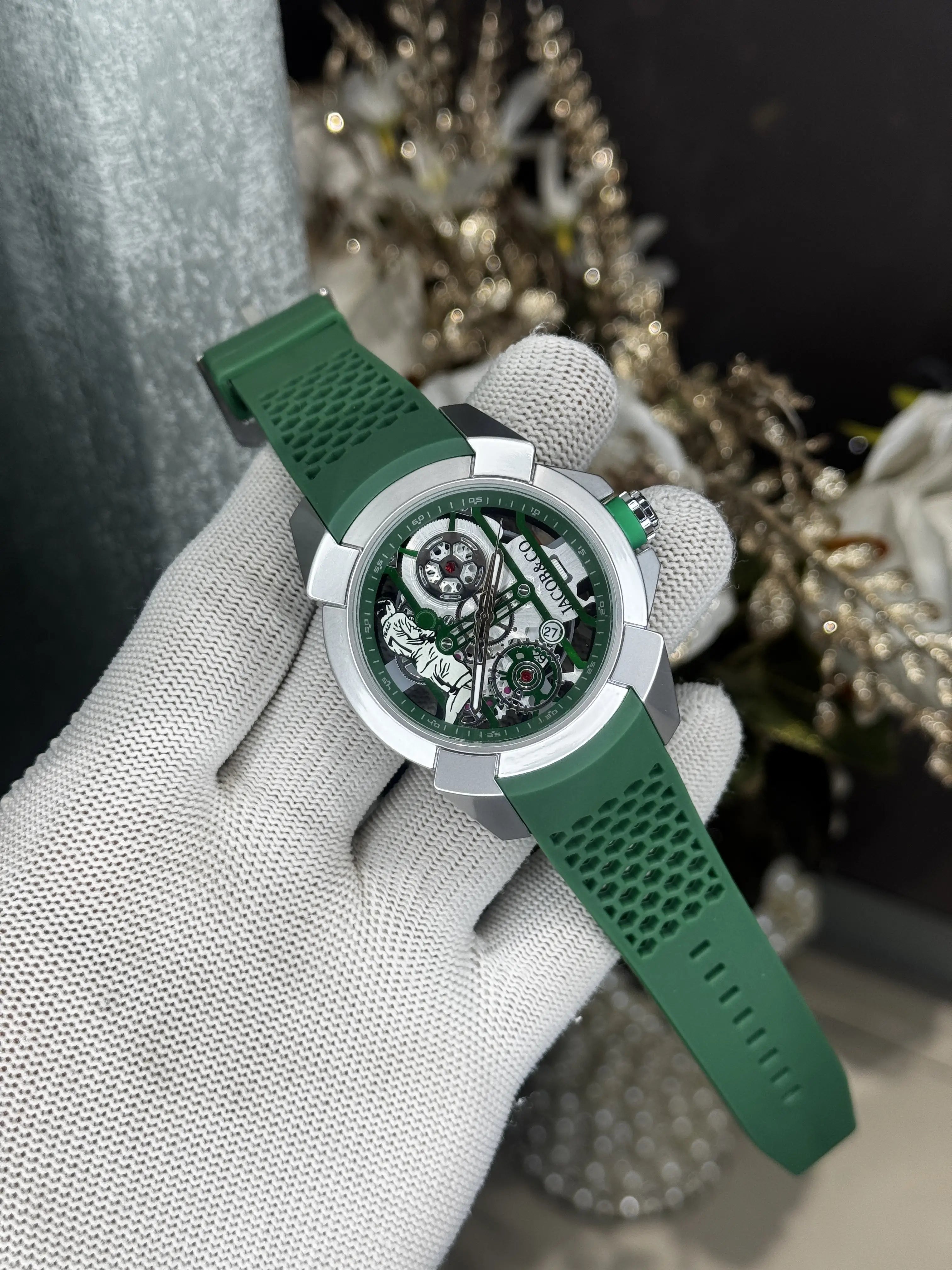 Jacob&Co. Silver Green Cr7 Premium Watch