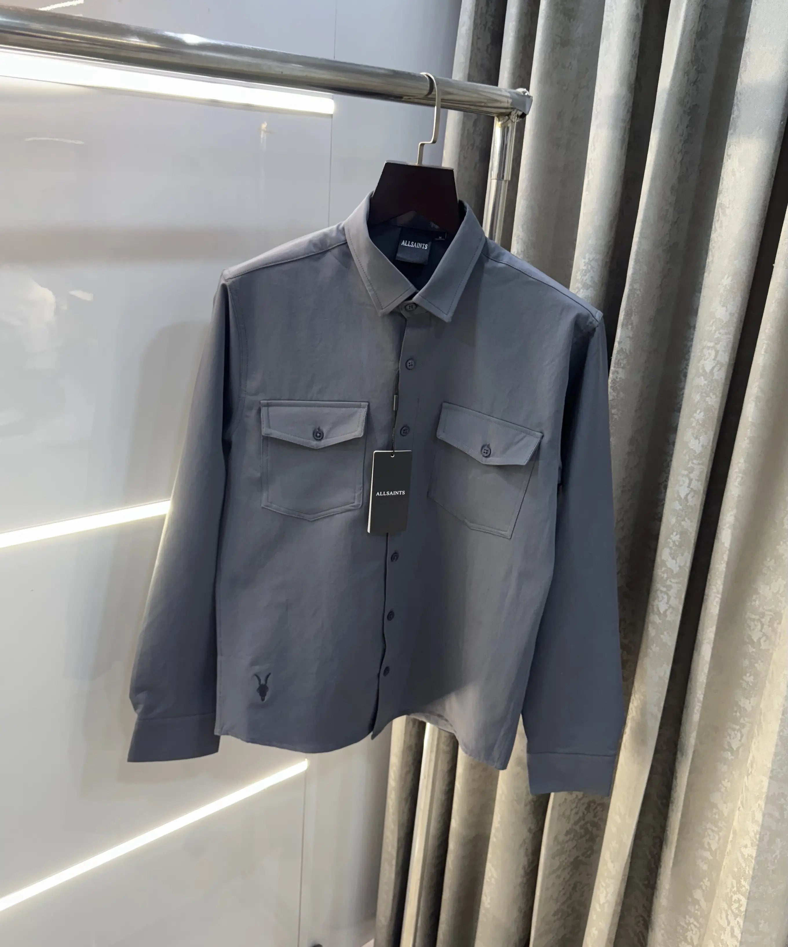 All Saints Dark Grey Imported Cargo Shirt Main image