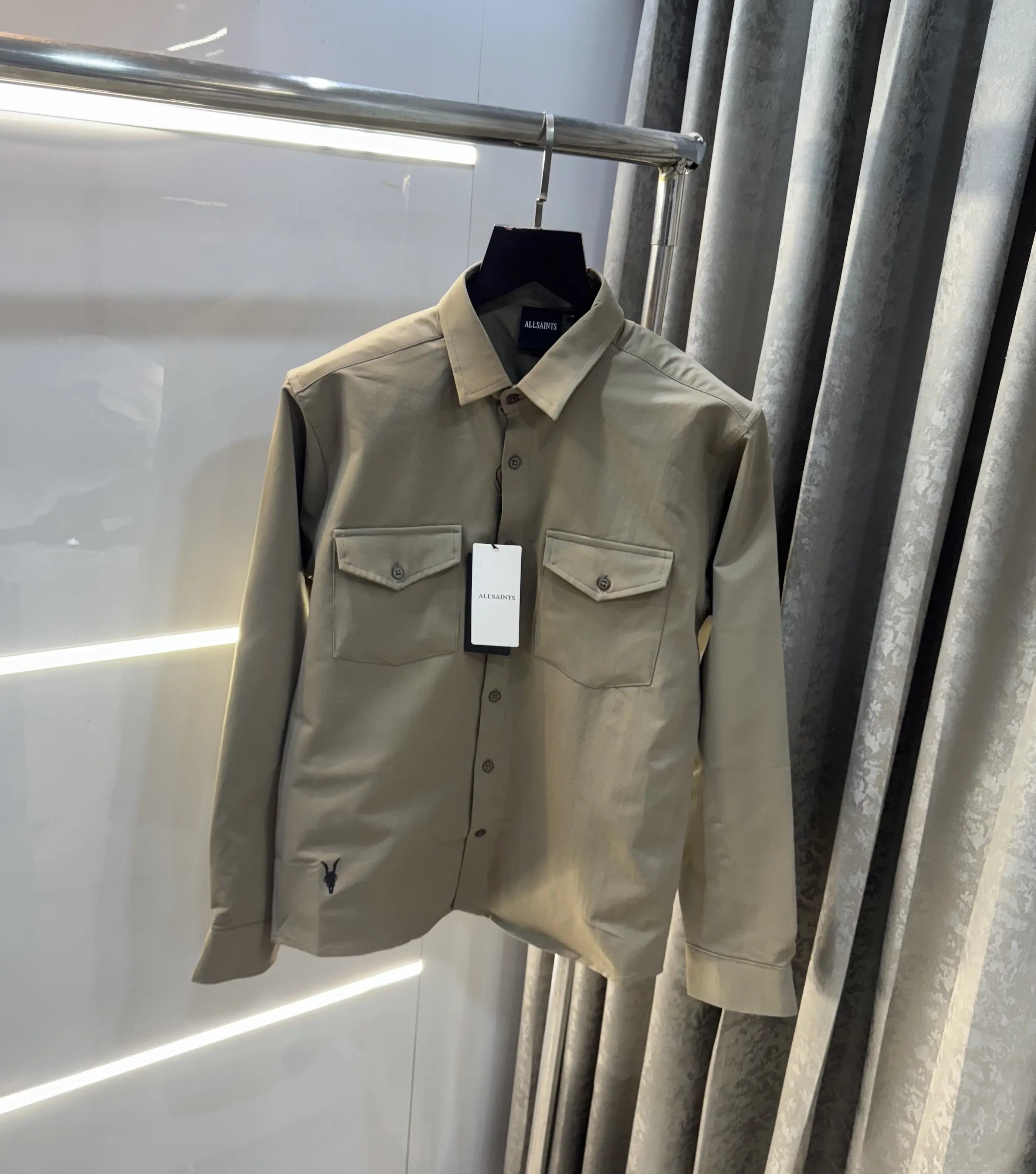 All Saints Olive Green Imported Cargo Shirt