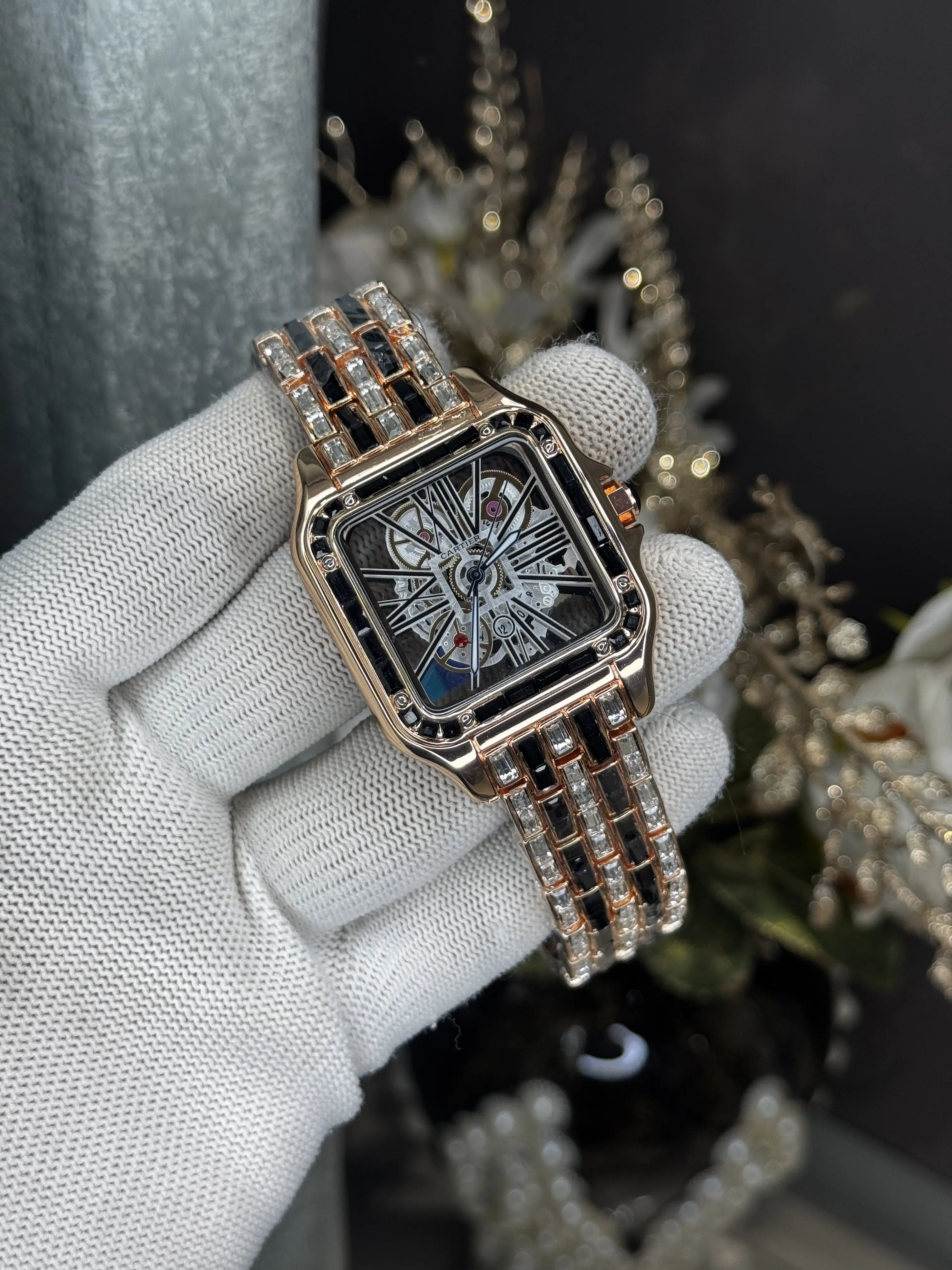 Cartie r Diamond Santos Copper Black Premium Watch