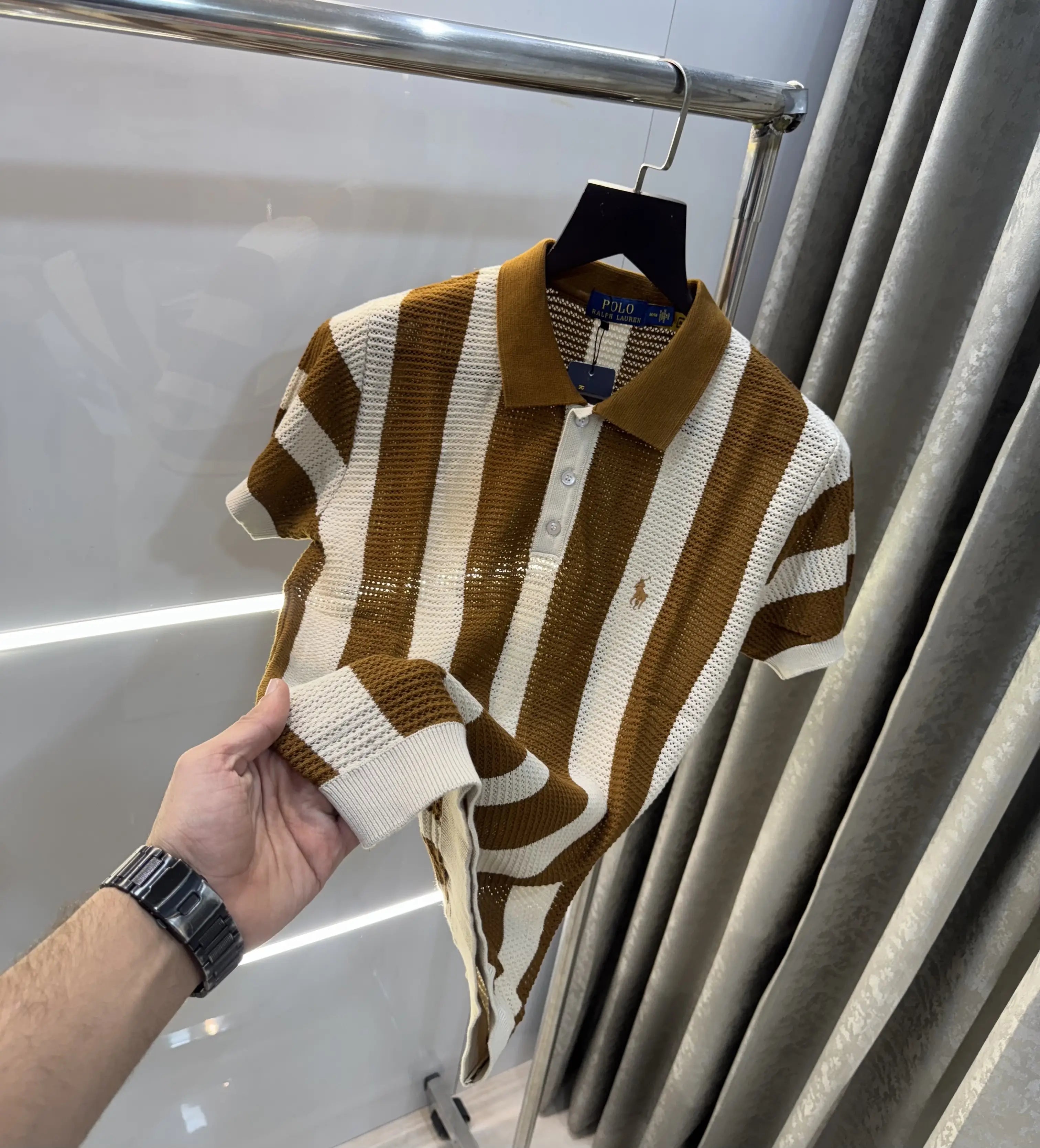 Ralph  Lauren Brown Premium Knitted Polo T-Shirt Secondary image