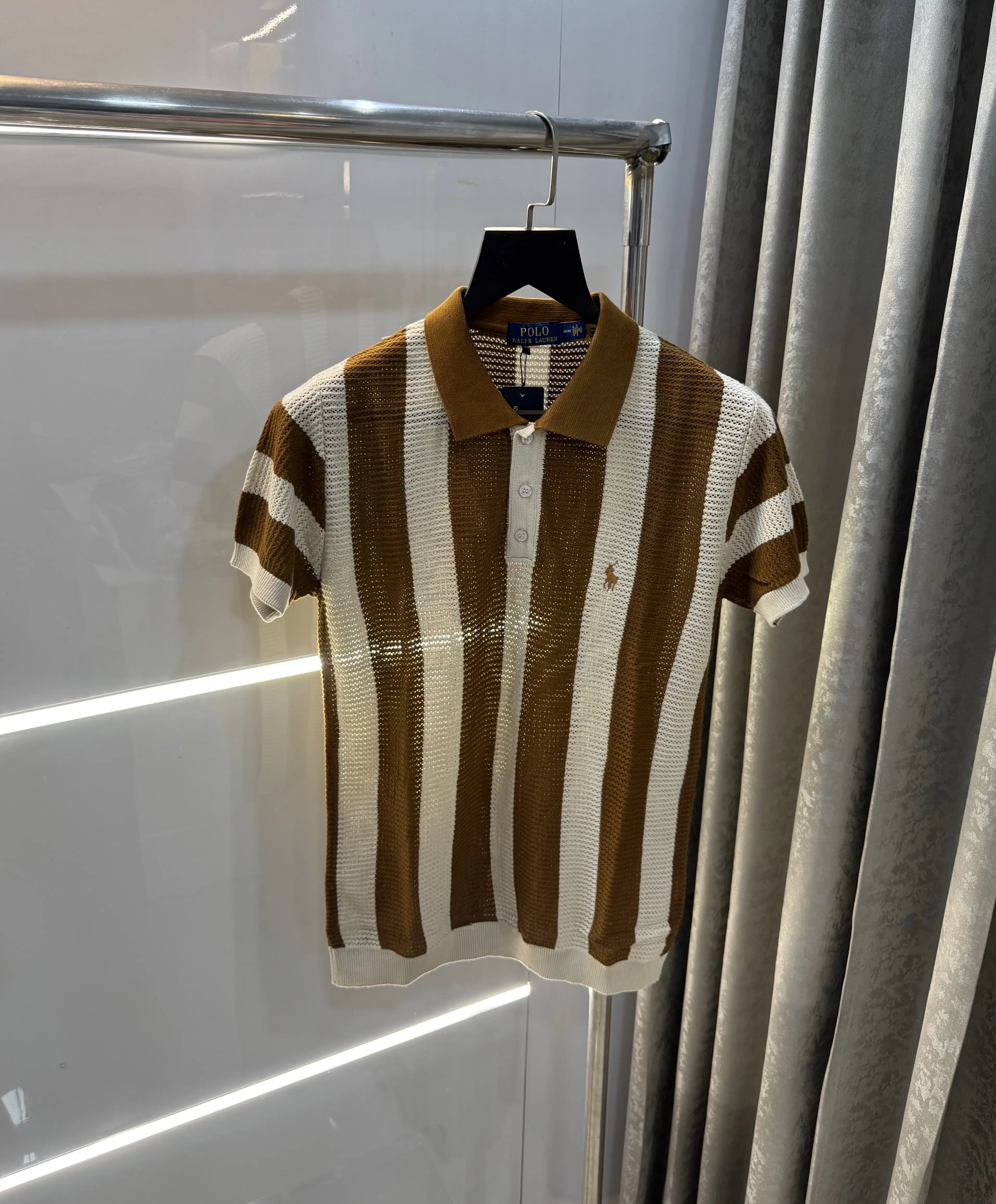 Ralph  Lauren Brown Premium Knitted Polo T-Shirt Main image