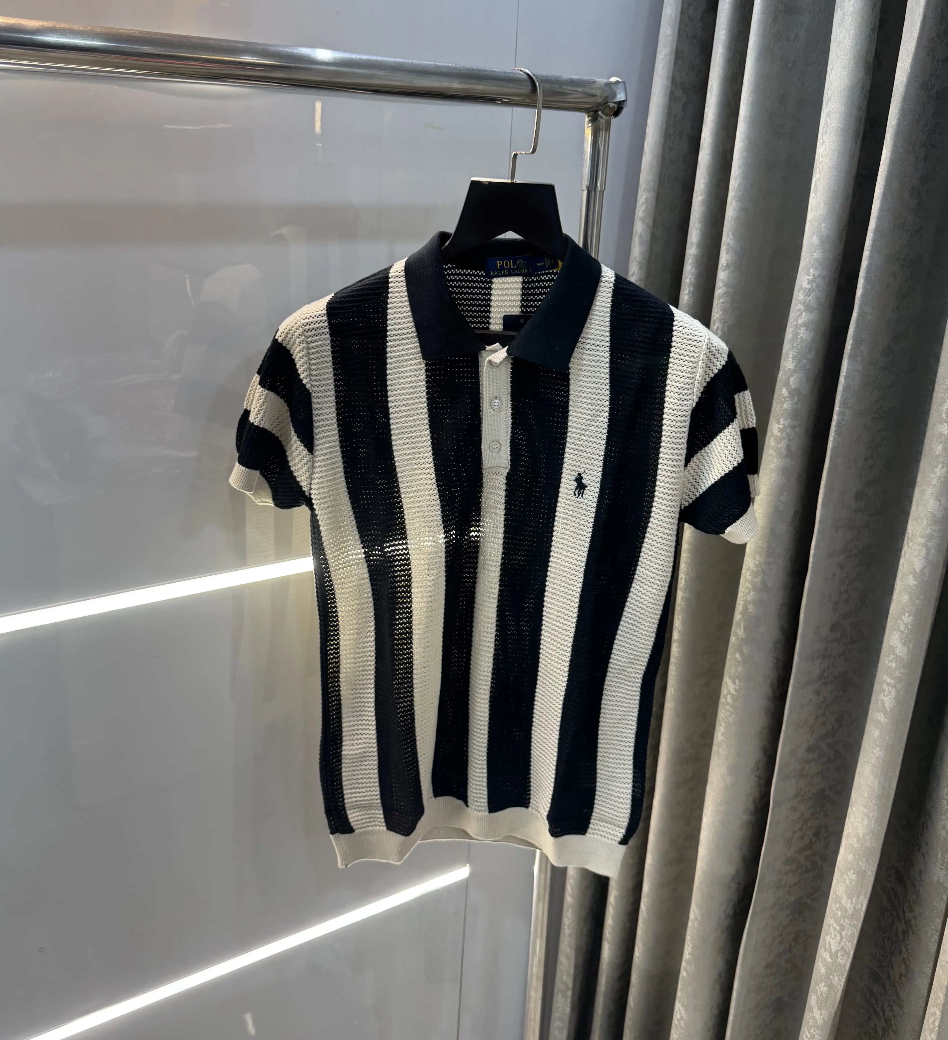 Ralph  Lauren Black Premium Knitted Polo T-Shirt Main image