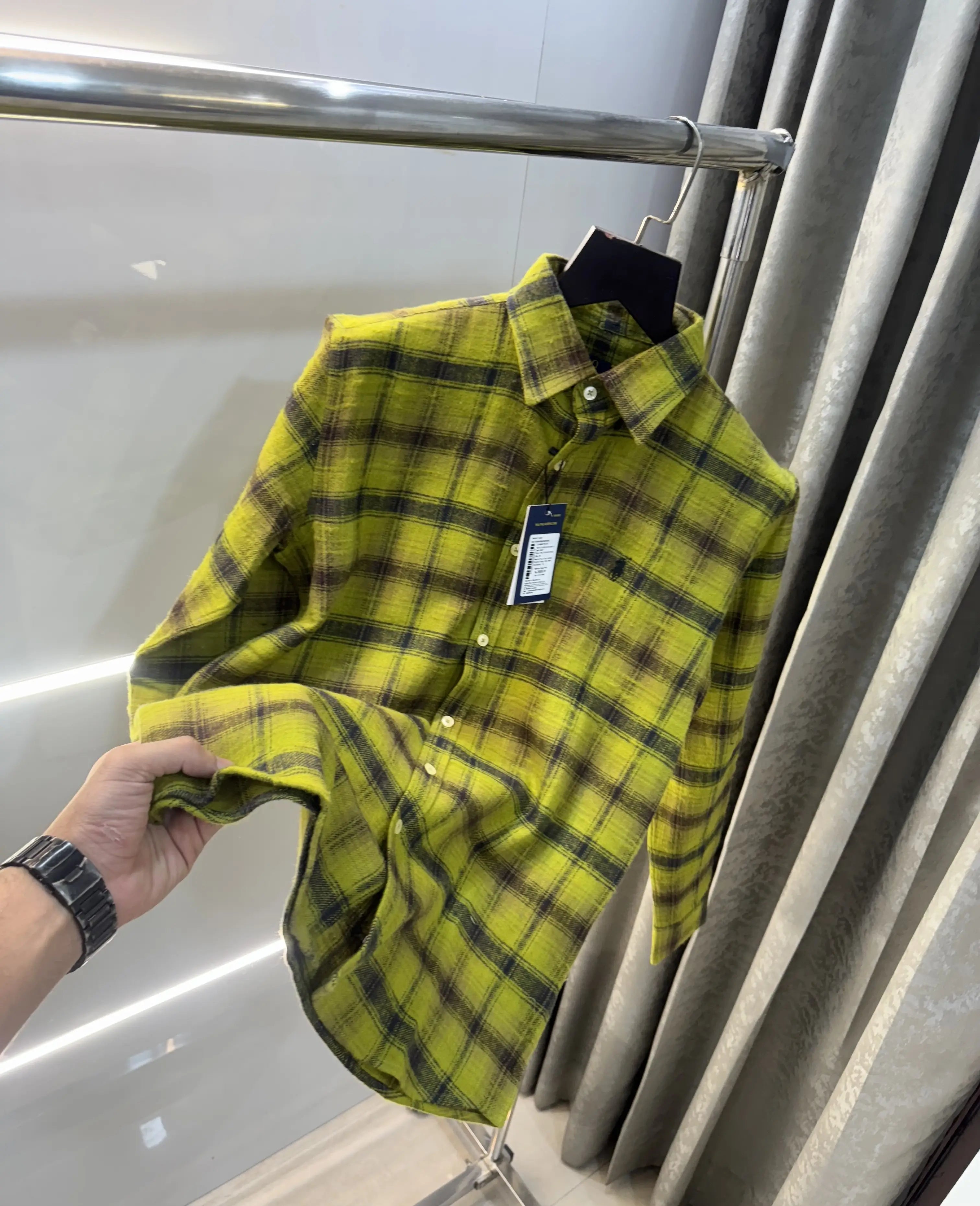 Ralph  Lauren Green Brushing Checks Premium Shirt