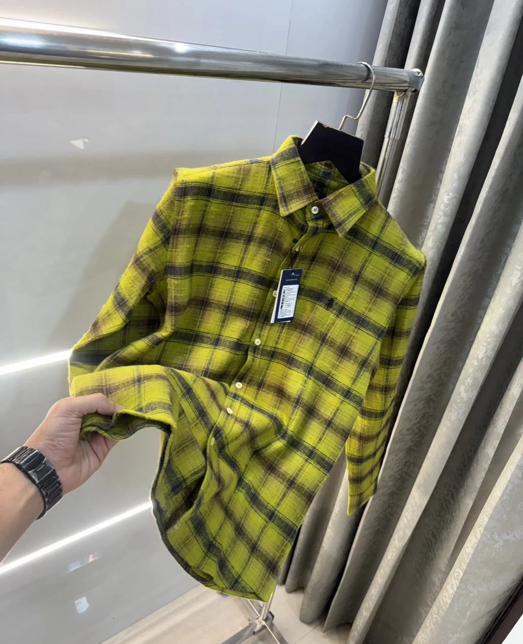 Ralph  Lauren Green Brushing Checks Premium Shirt