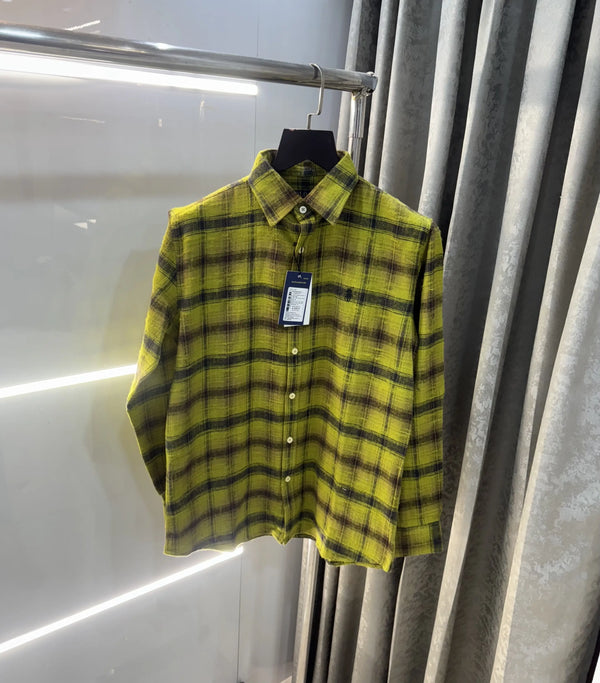 Ralph  Lauren Green Brushing Checks Premium Shirt