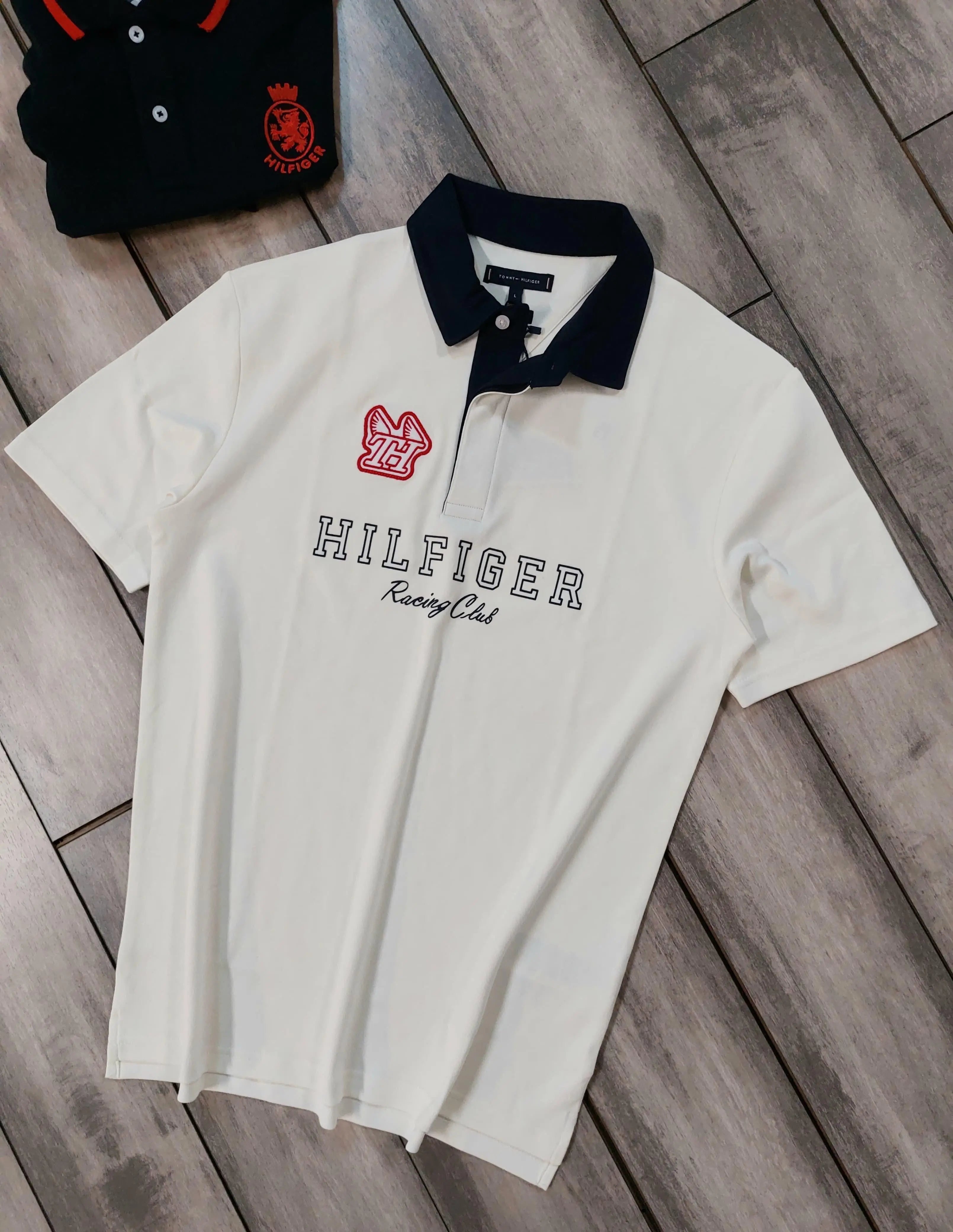 Tommy  Hilfiger Cream Logo Work Premium Polo T-Shirt