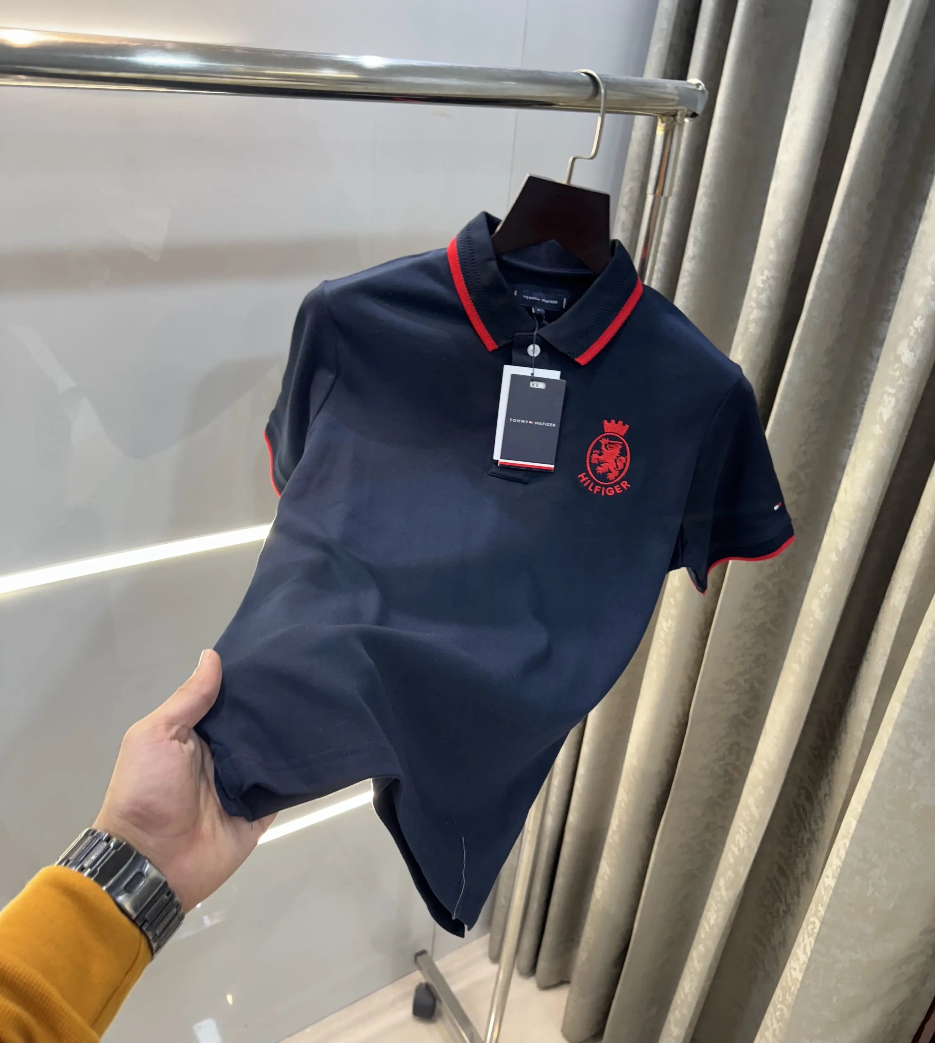Tomm y  Hilfige r Navy Blue Logo Work Premium Polo T-Shirt Secondary image