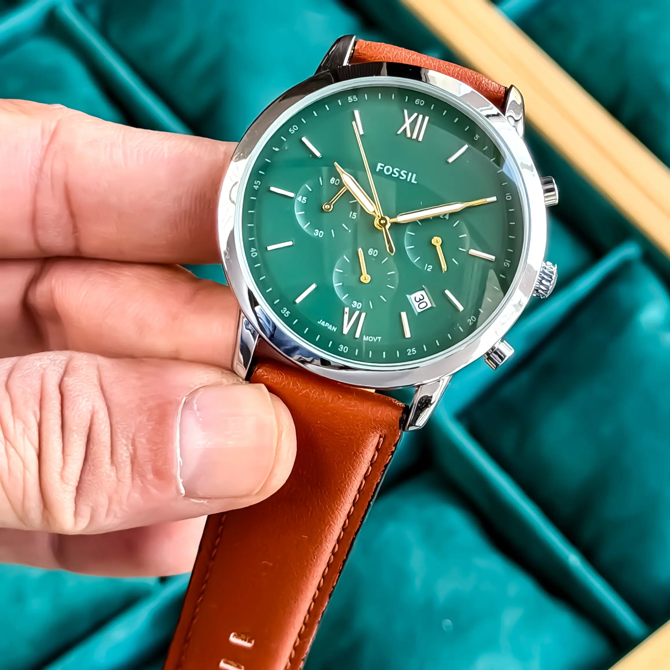 FOSSIL_CRONOGRAPH_SILVER-GREEN