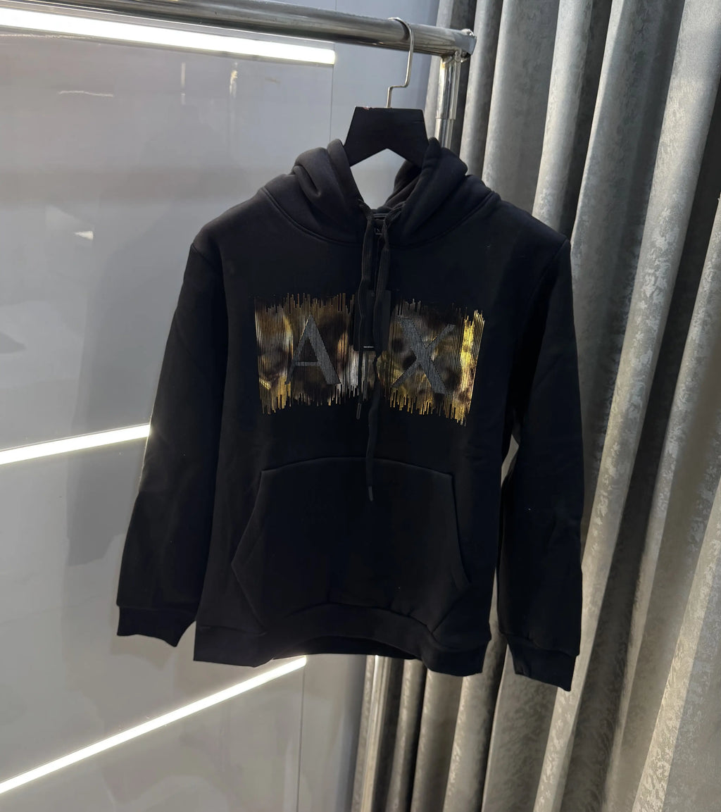 Arman i Exchange Black Logo Print Imported Hoodie