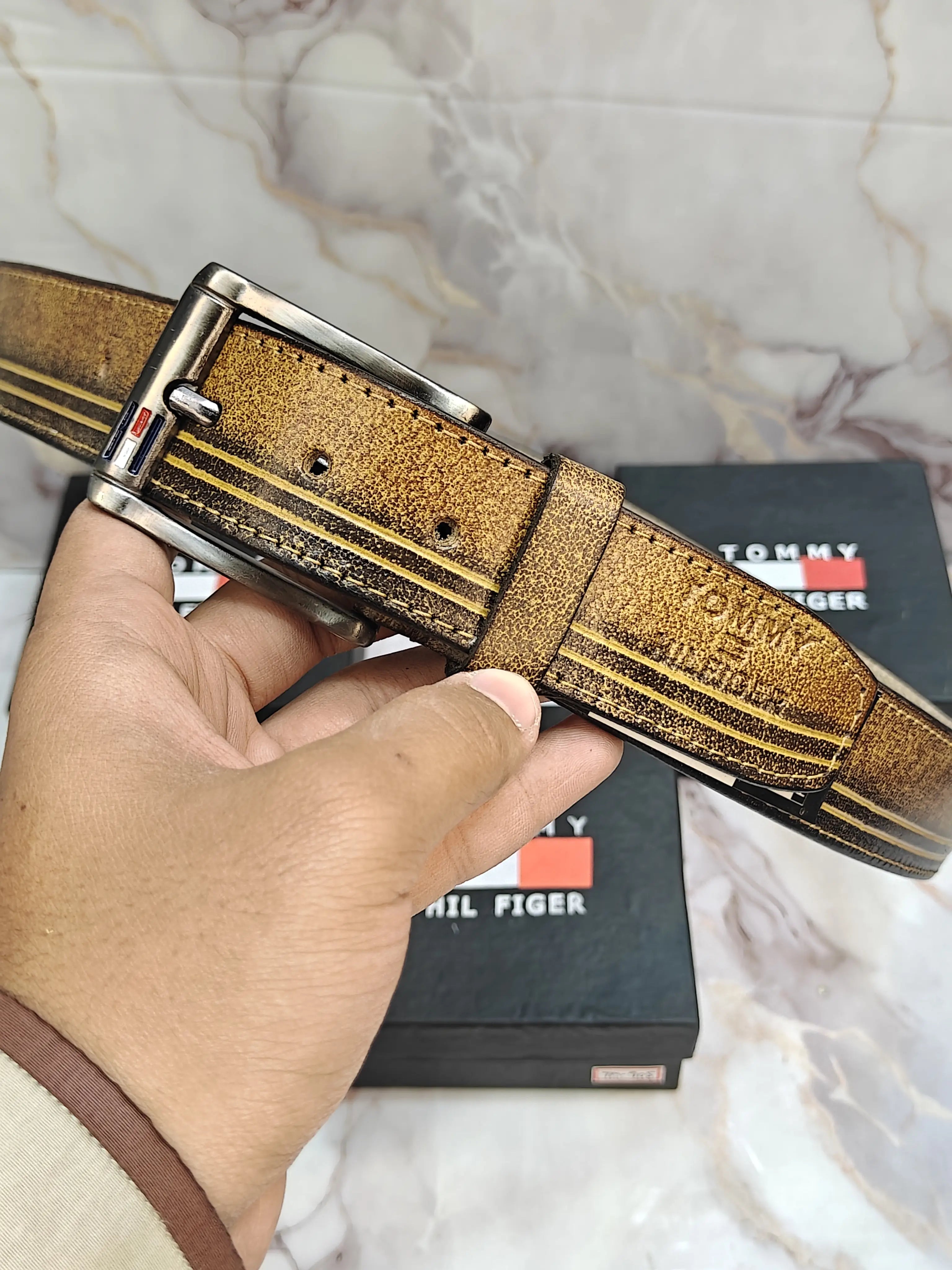 TOMMY IMP LEATHER PREMIUM QUALITY BELT WITH OG BOX TM-909