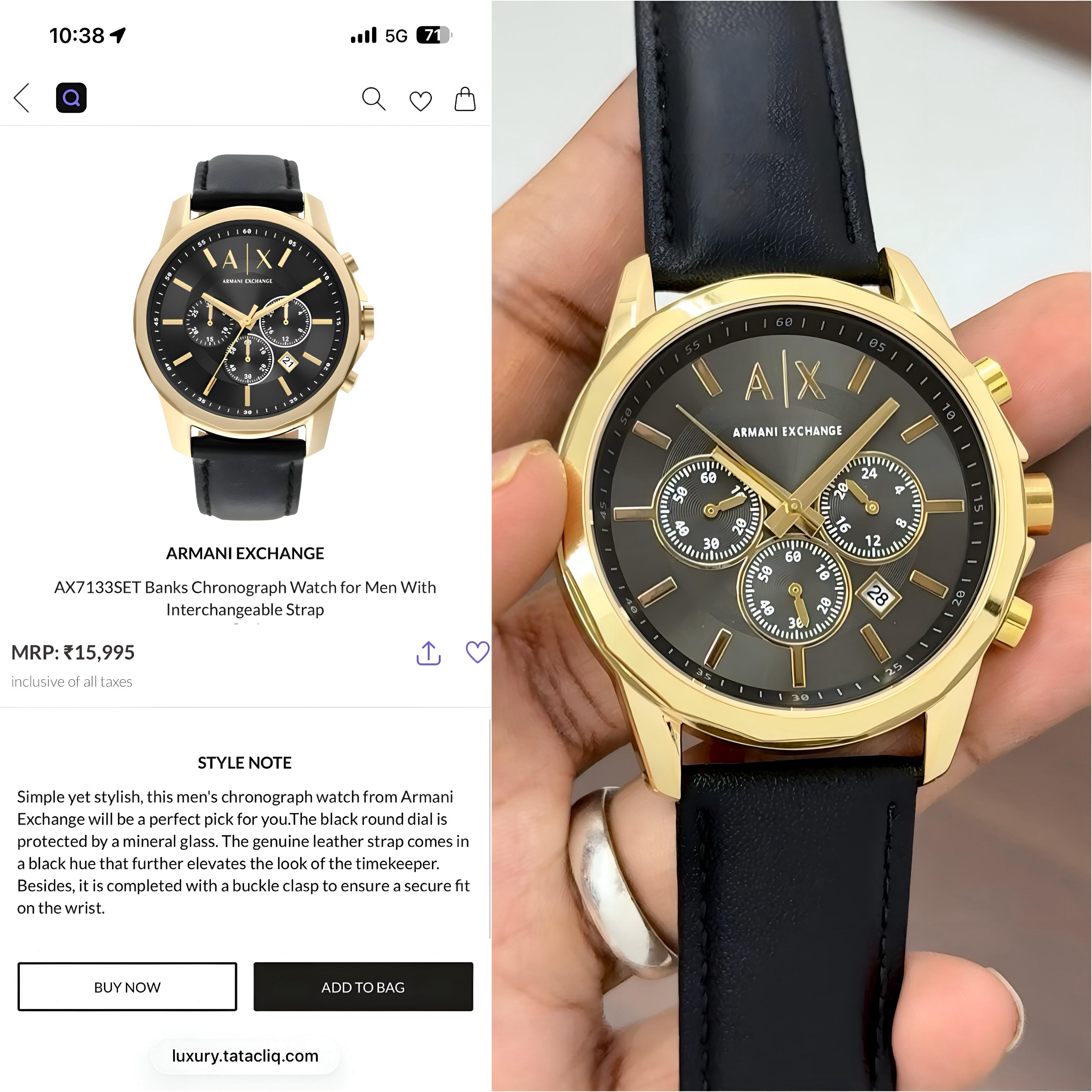 Armani Exchange Gold
