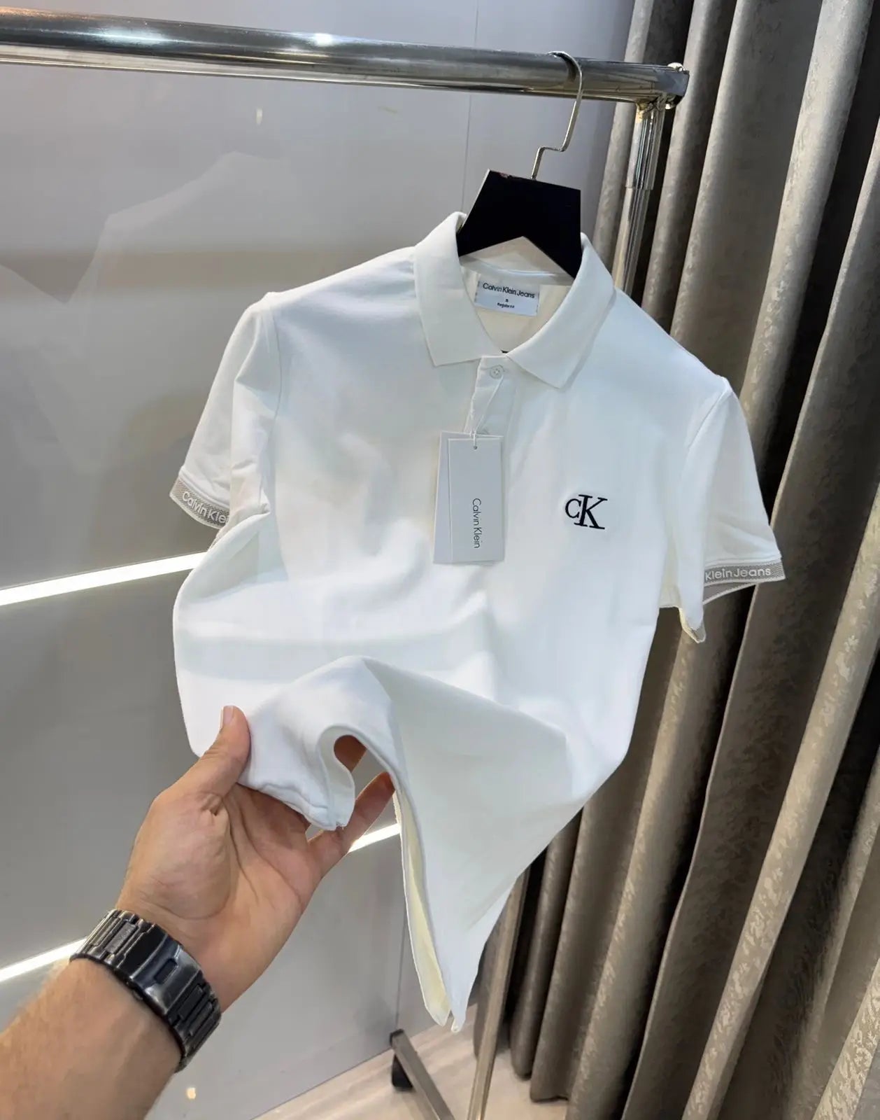 Calvin  Klein White Premium Polo T-Shirt Secondary image