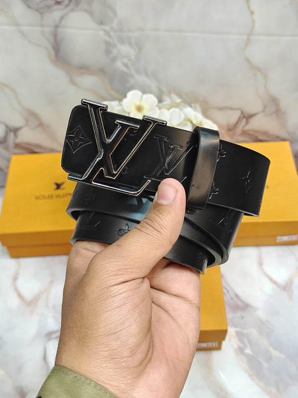LV LOUIS VUi-TTON PREMIUM QUALITY IMP LEATHER EMBOS5ED BELT WITH OG BOX LV-322