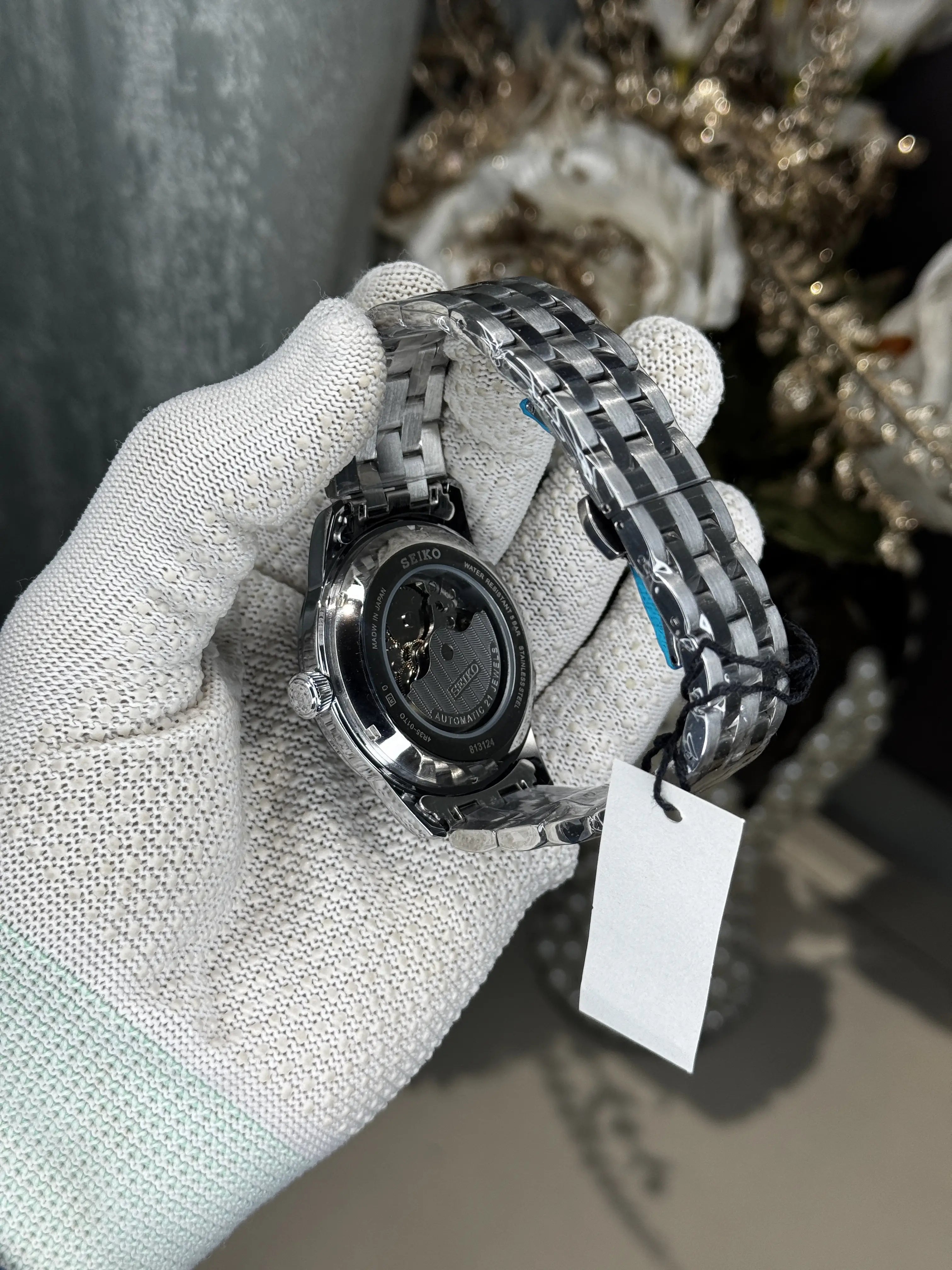 Seik o Presage Silver Green Automatic Watch