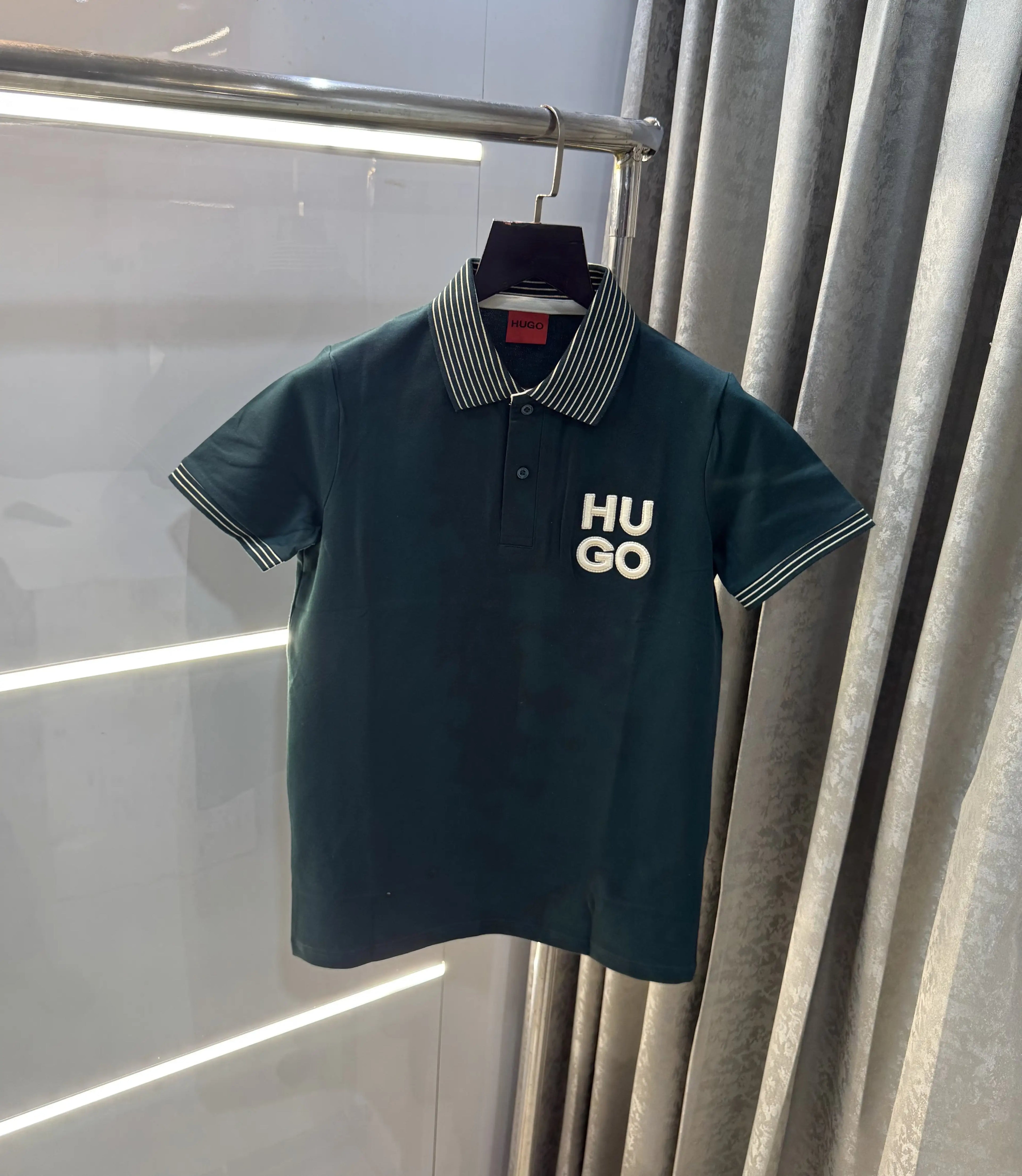 Hugo  Bo-5s Green Logo Work Premium Polo T-Shirt