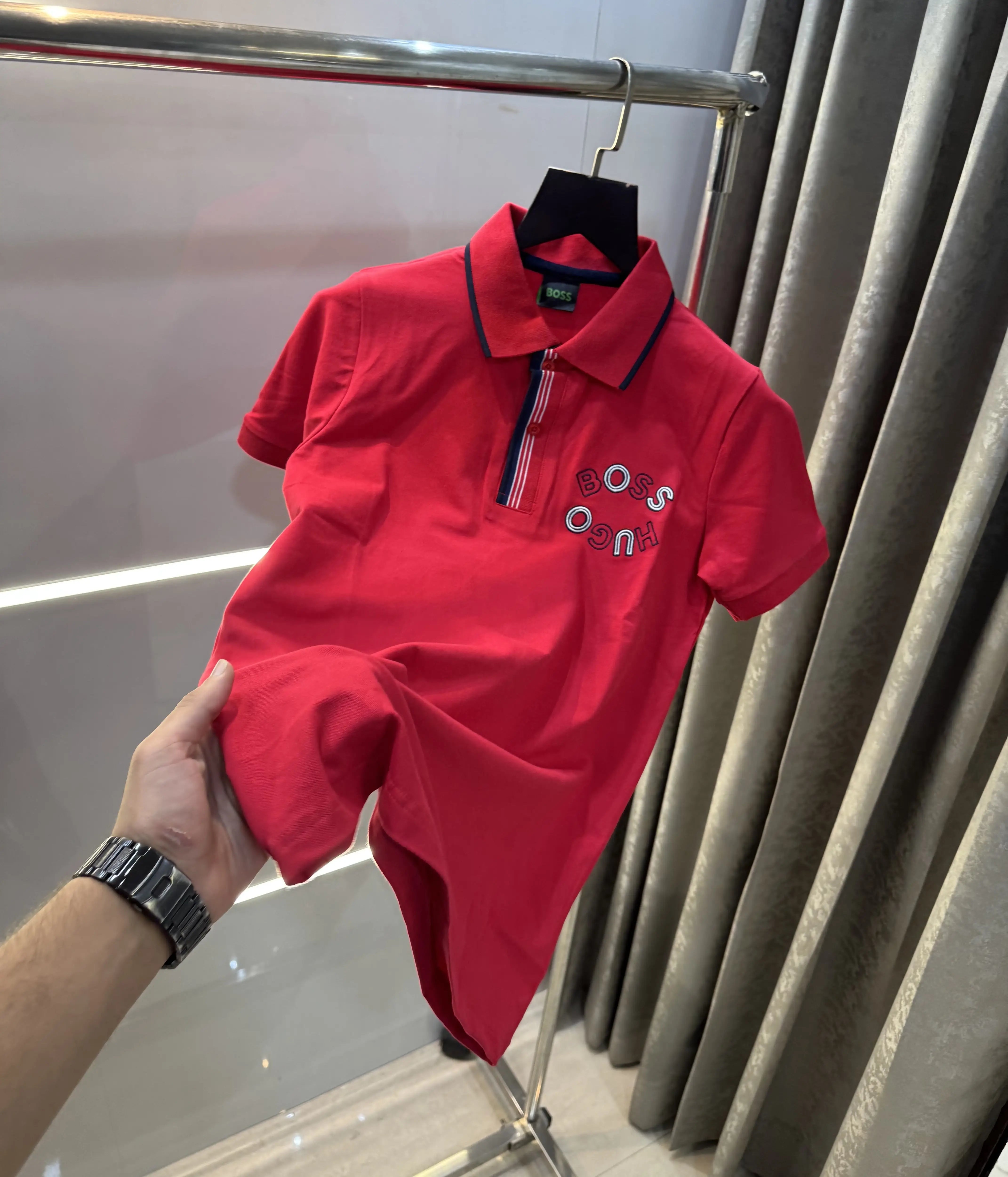 Hugo  Bo-$s Red Logo Work Premium Polo T-Shirt Main image