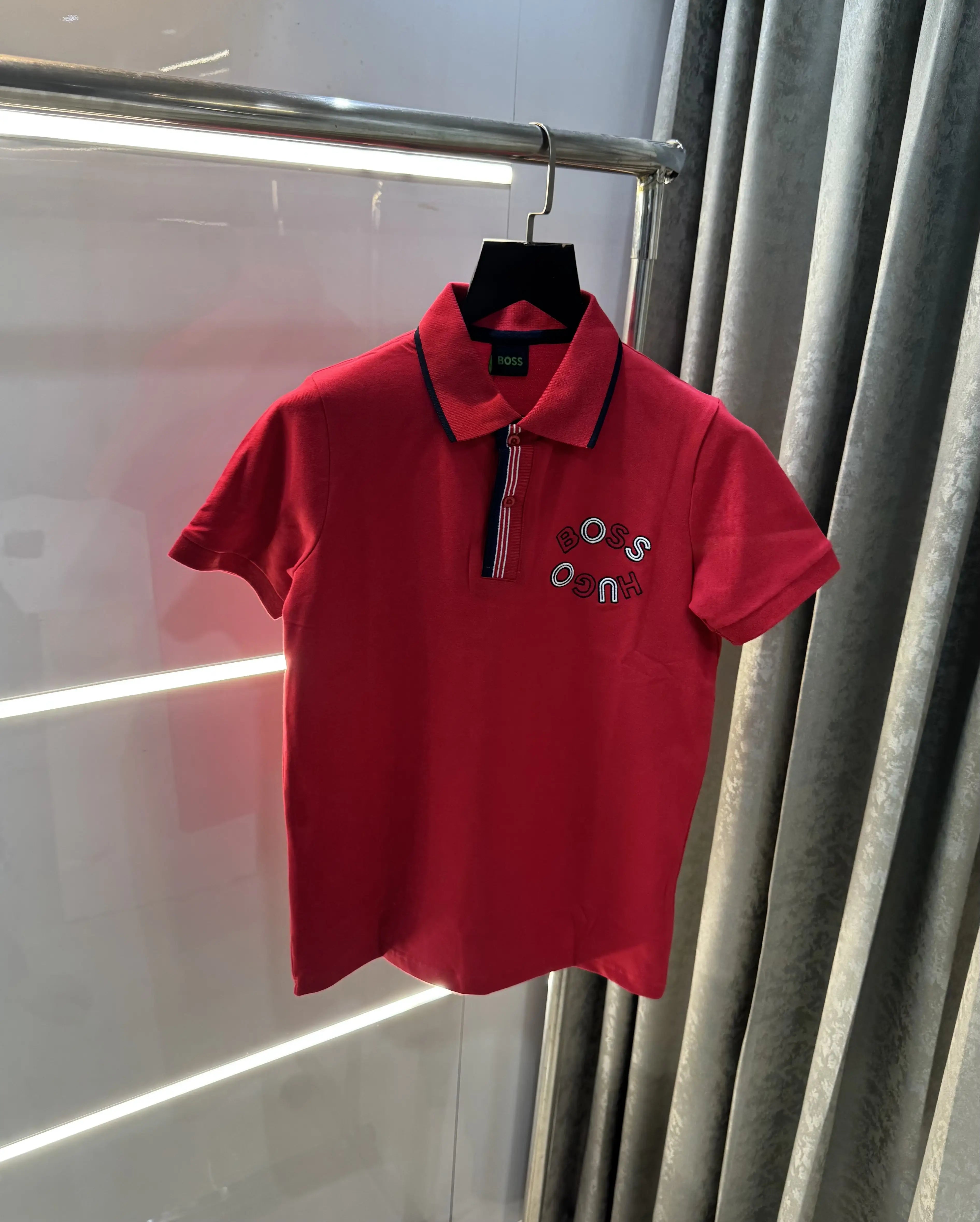 Hugo  Bo-$s Red Logo Work Premium Polo T-Shirt Secondary image