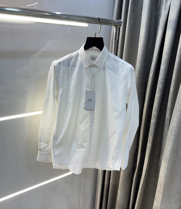 Ami Paris White Embroidry Logo Premium Shirt