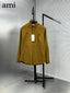 Ami Paris Light Brown Embroidry Logo Premium Shirt