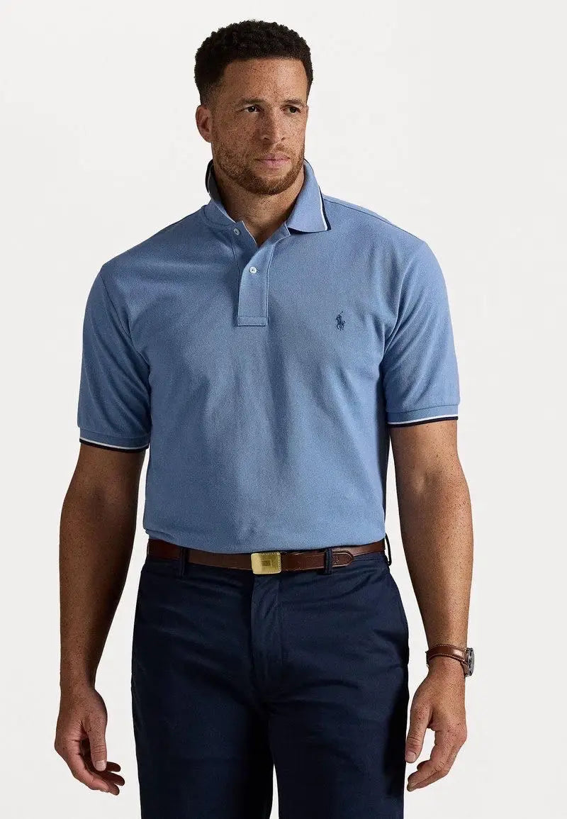 Ralph  Lauren Sky Blue Embroidery Logo Premium Polo T-Shirt