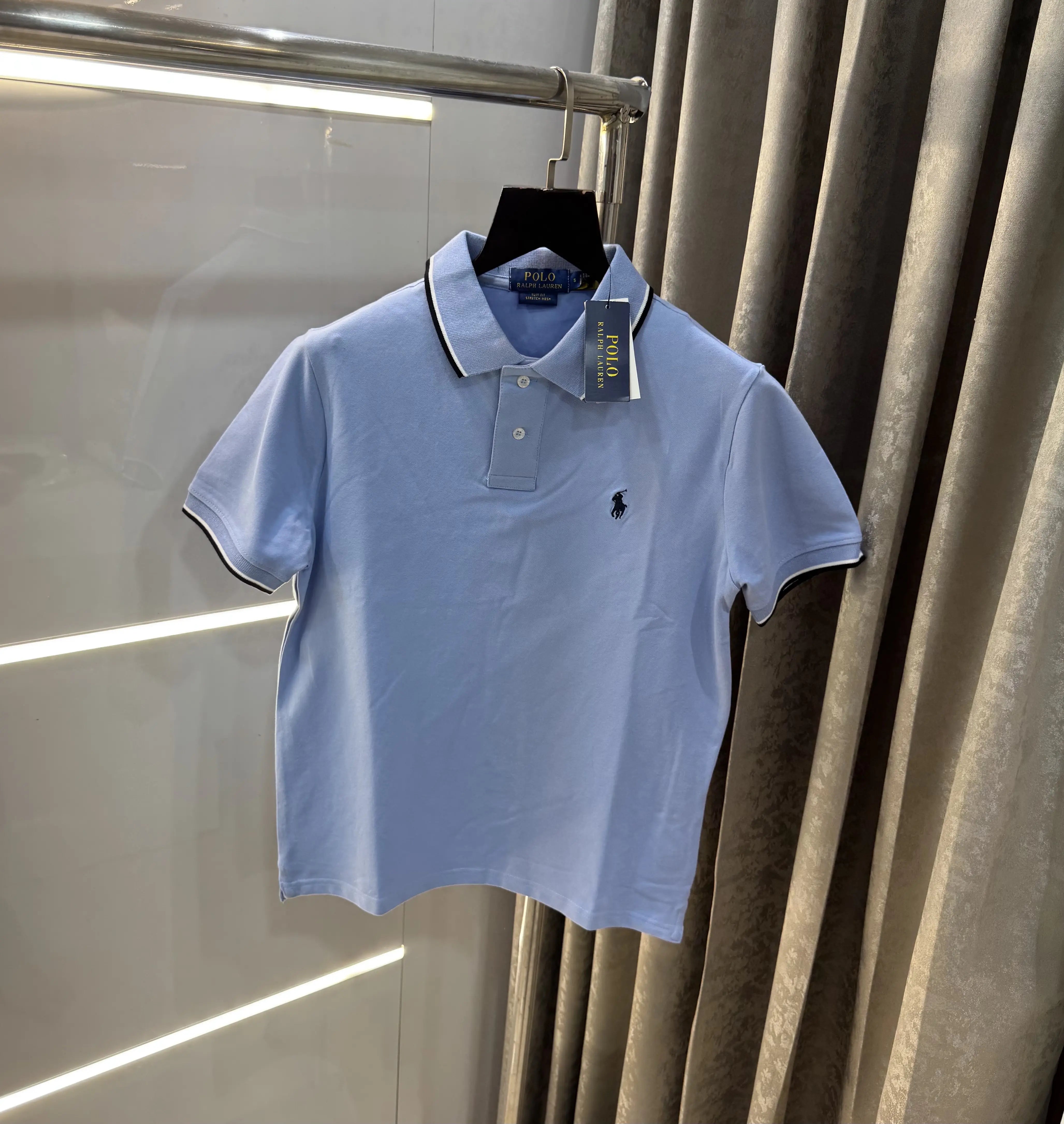 Ralph  Lauren Sky Blue Embroidery Logo Premium Polo T-Shirt Secondary image