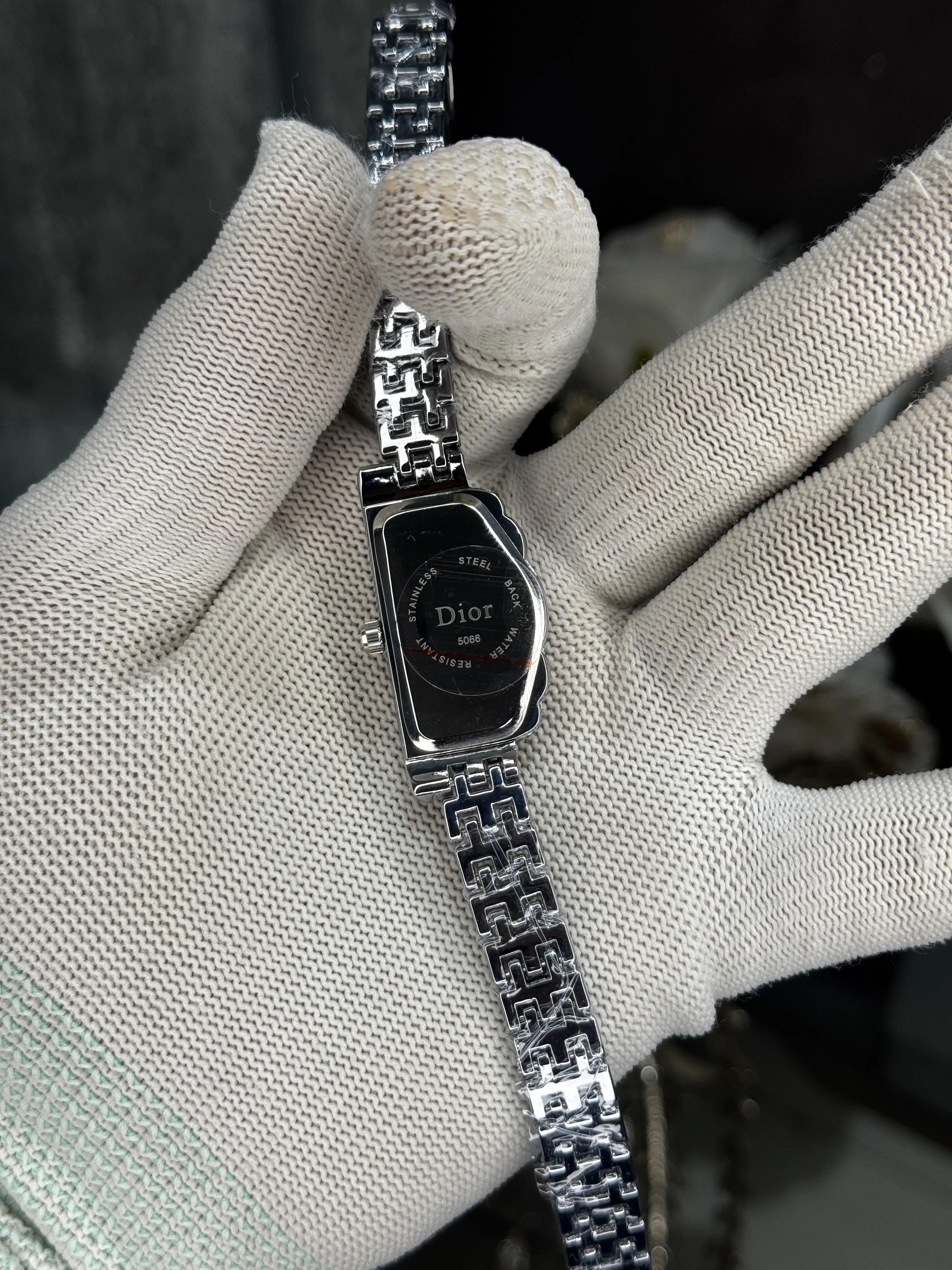 Dio r Silver Black Diamond Premium Ladies Watch