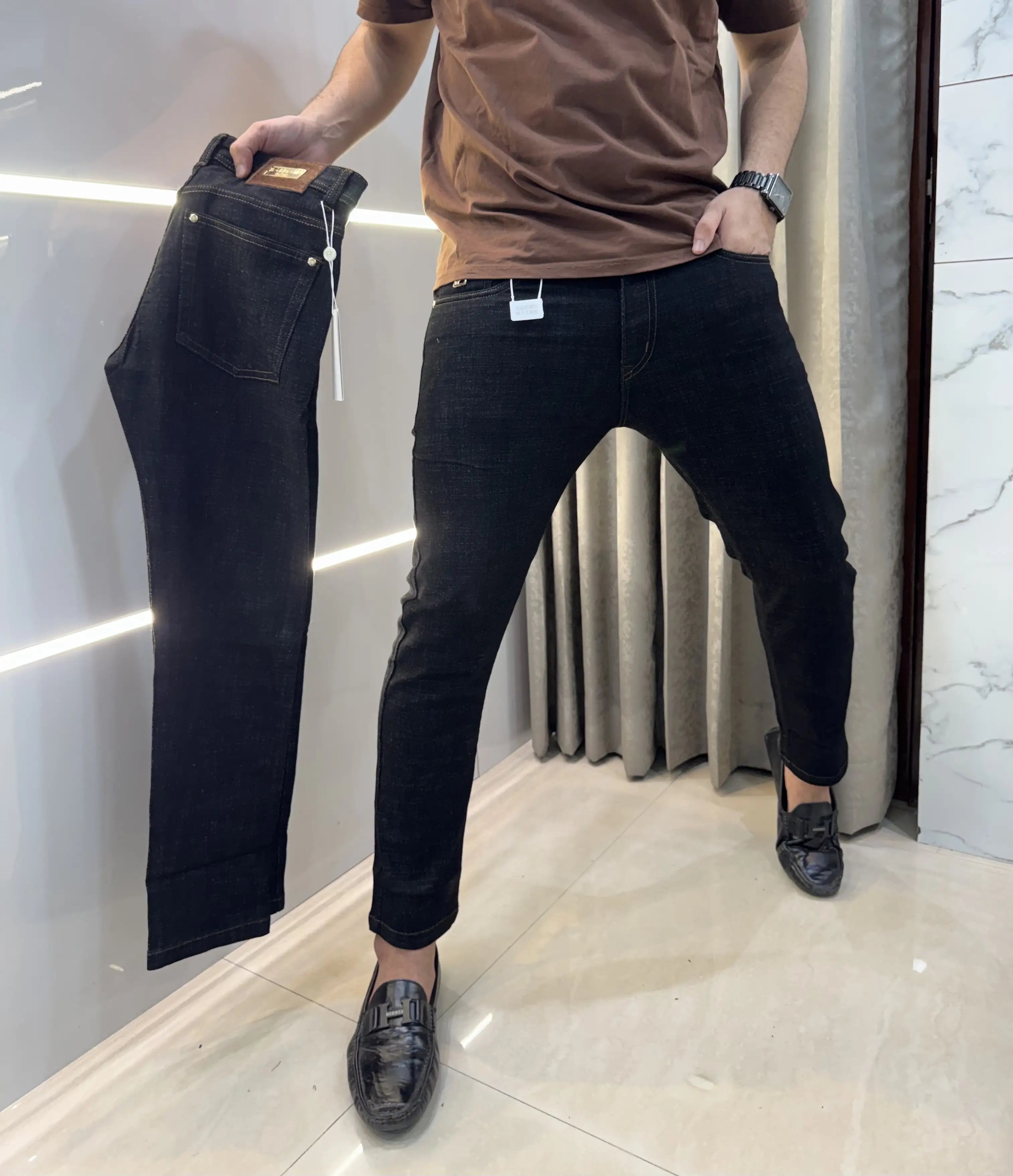 Balmai n Paris Carbon Black Imported Hyperfle_X Denim
