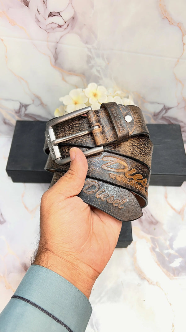 DIESEL PREMIUM QUALITY IMPORTED LEATHER BELT WITH BOX