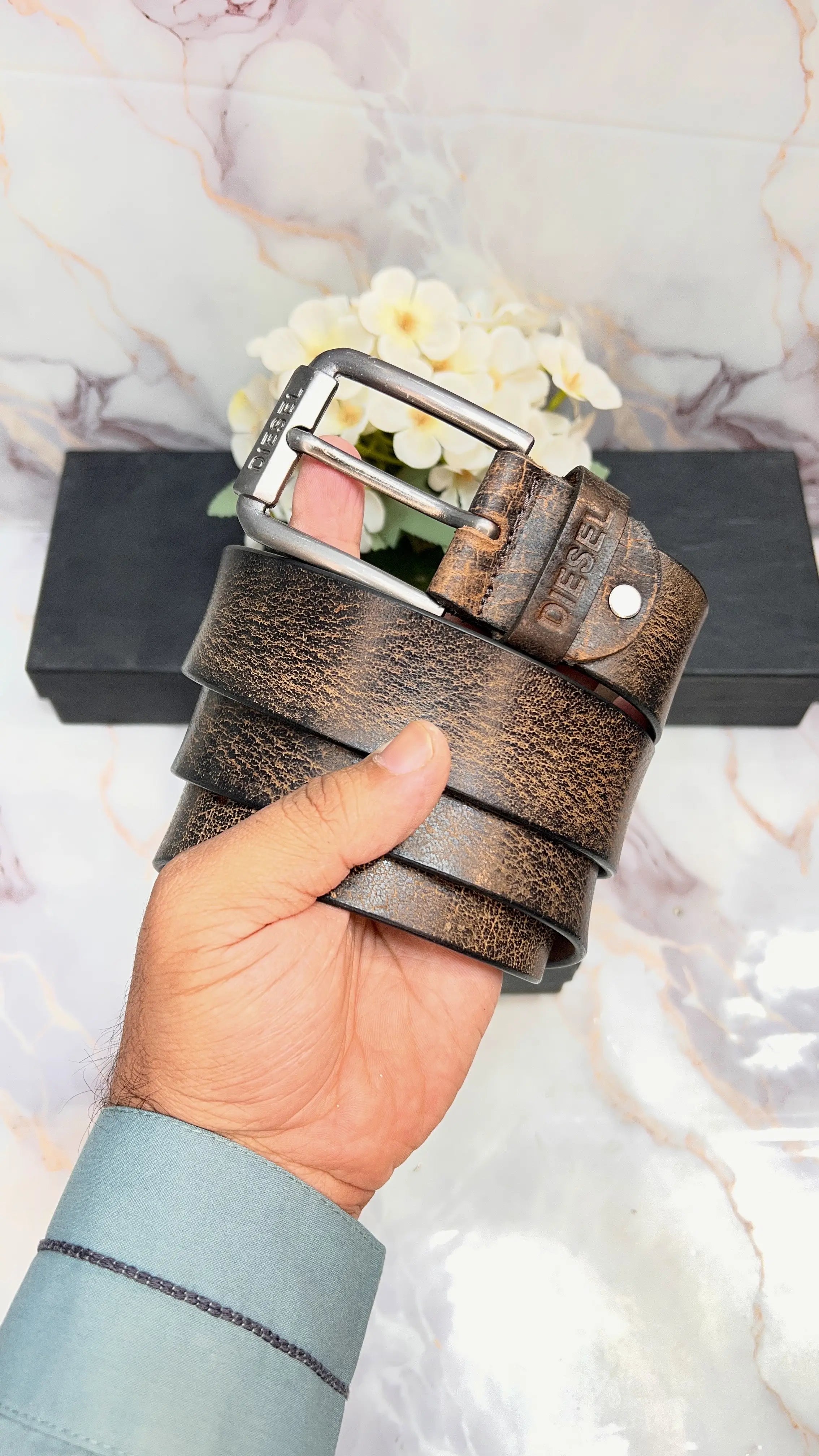 DIESEL PREMIUM QUALITY IMPORTED LEATHER BELT WITH BOX