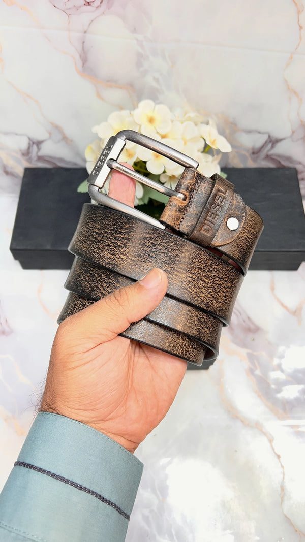 DIESEL PREMIUM QUALITY IMPORTED LEATHER BELT WITH BOX