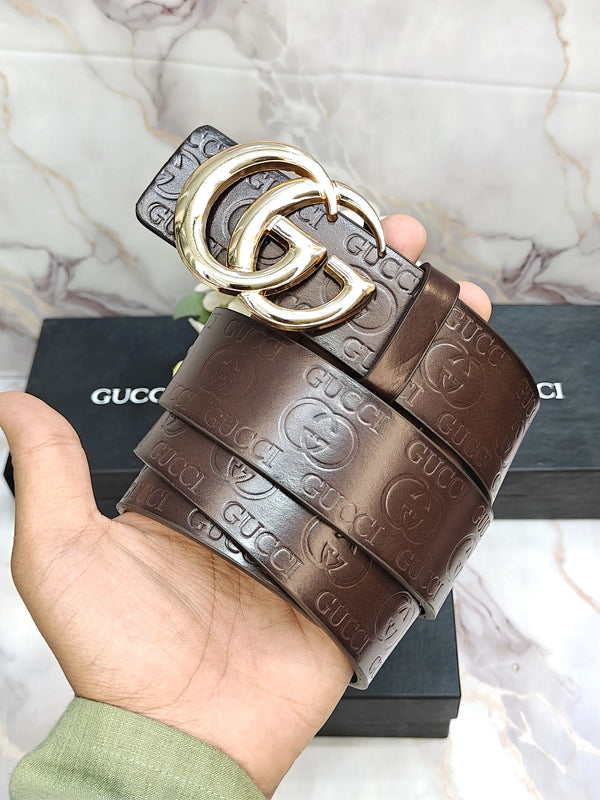 GUCCI PREMIUM QUALITY IMP LEATHER EMBOSSED BELT WITH OG BOX GG-221