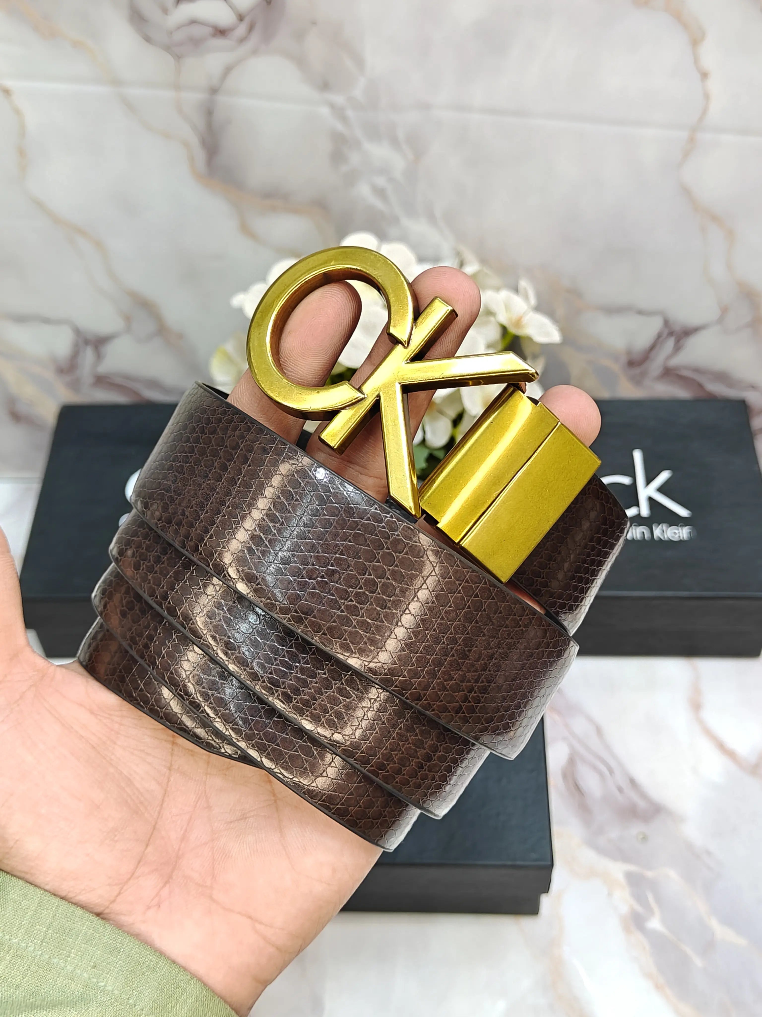 CK CALVIN KLEIN PREMIUM QUALITY REVERSEABLE BELT WITH OG BOX CK-511 Secondary image